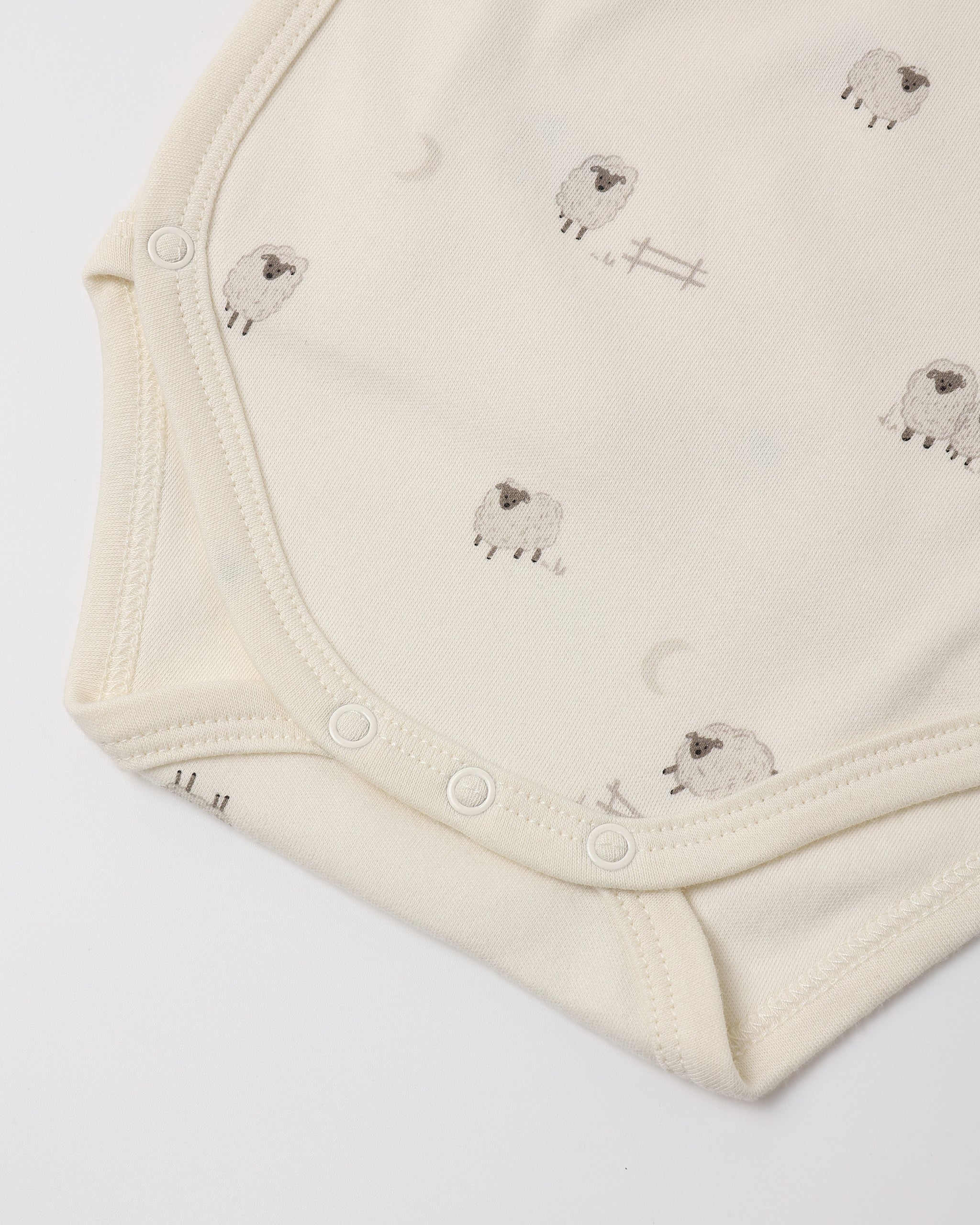 Side Snap Bodysuit + Pant Set Sheep - Ivory