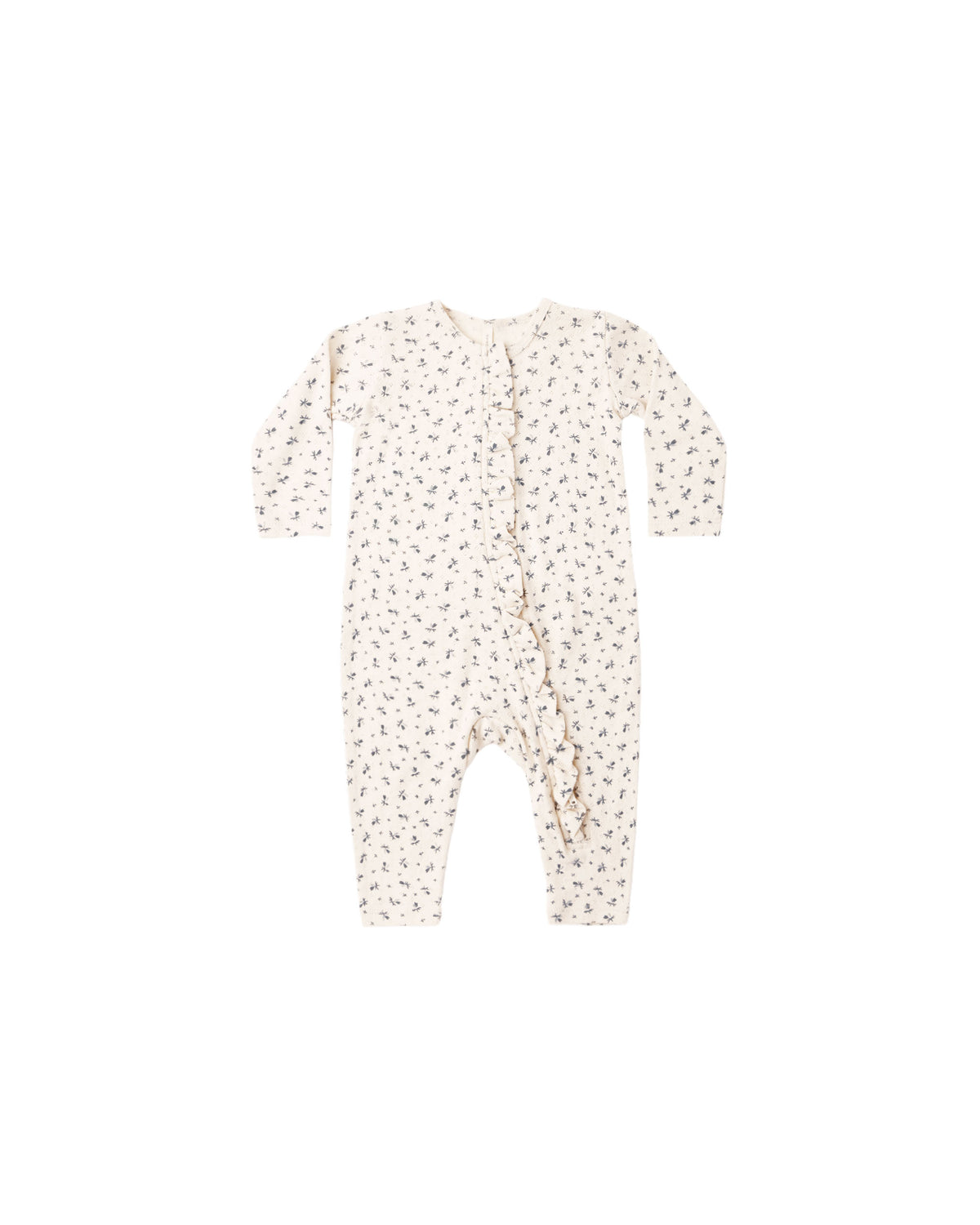 Ruffle Jumpsuit - Blue Ditsy Natural
