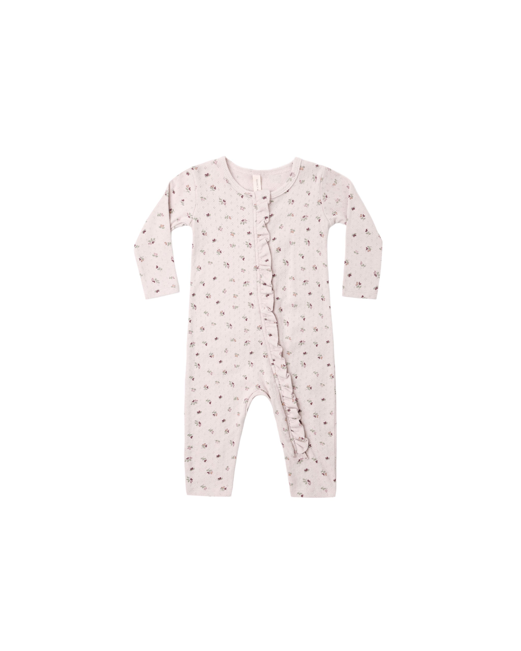 Ruffle Jumpsuit - Heart Ditsy Lilac