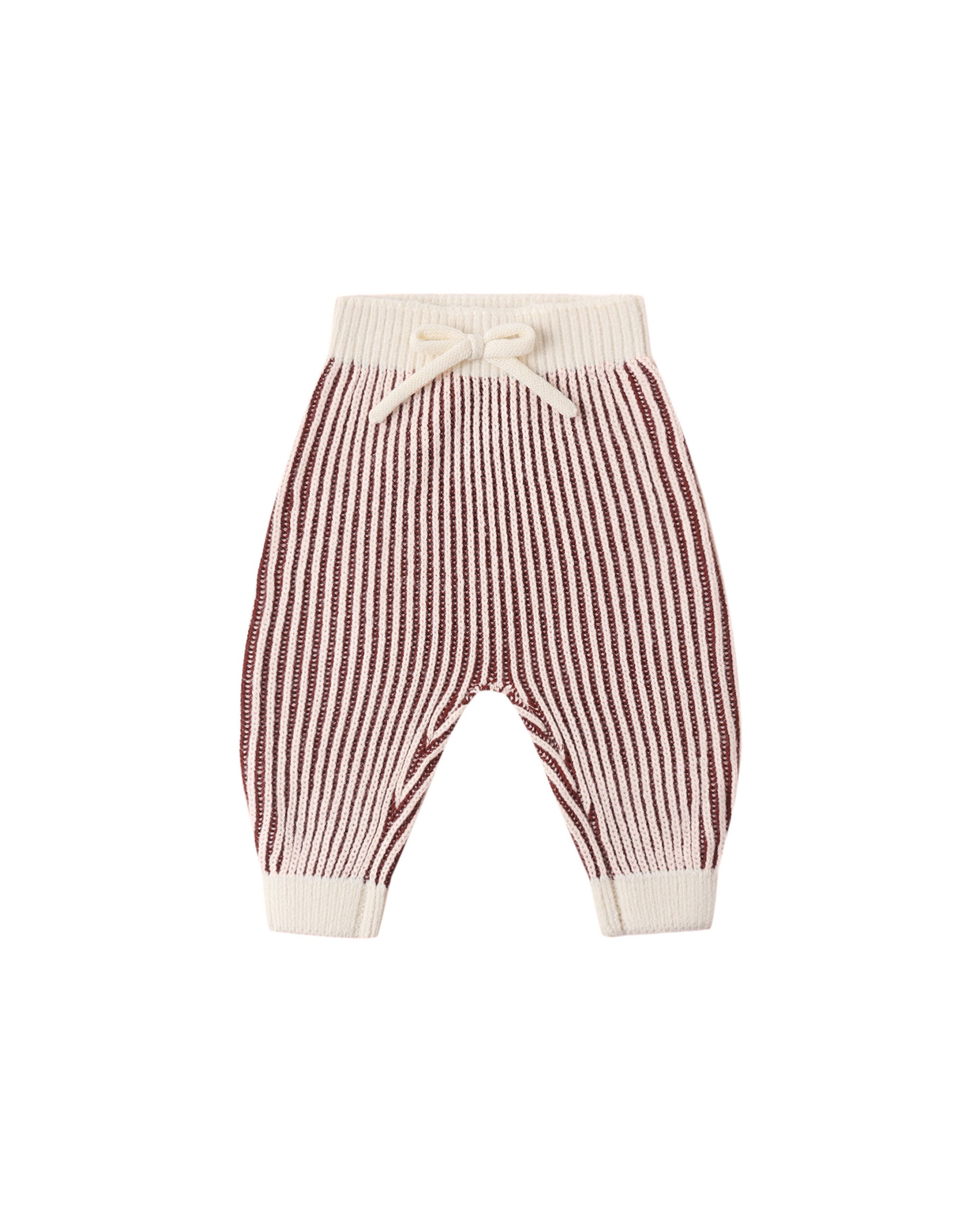 Chunky Knit Pant - Black Cherry Stripe