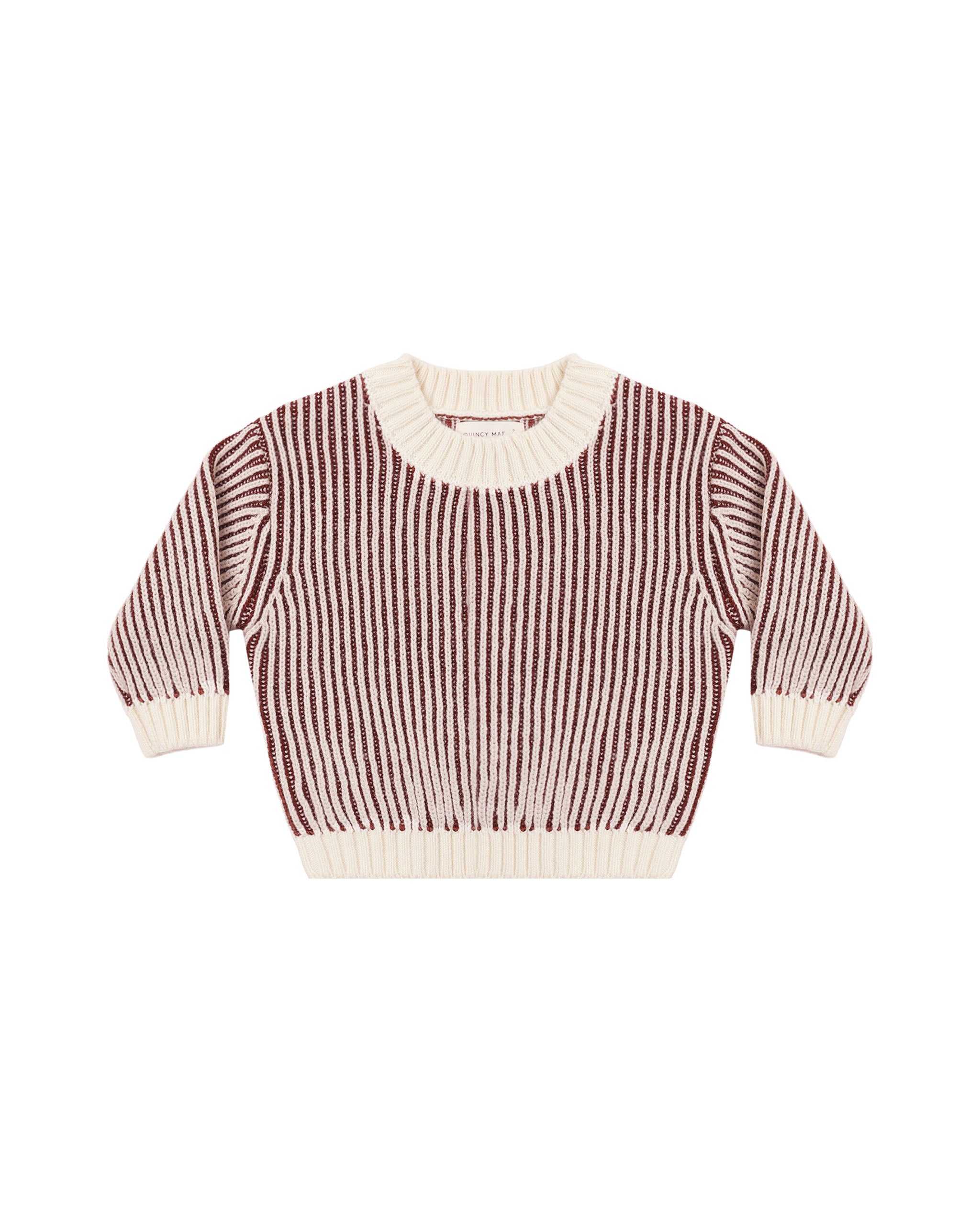 Relaxed Knit Sweater - Black Cherry Stripe
