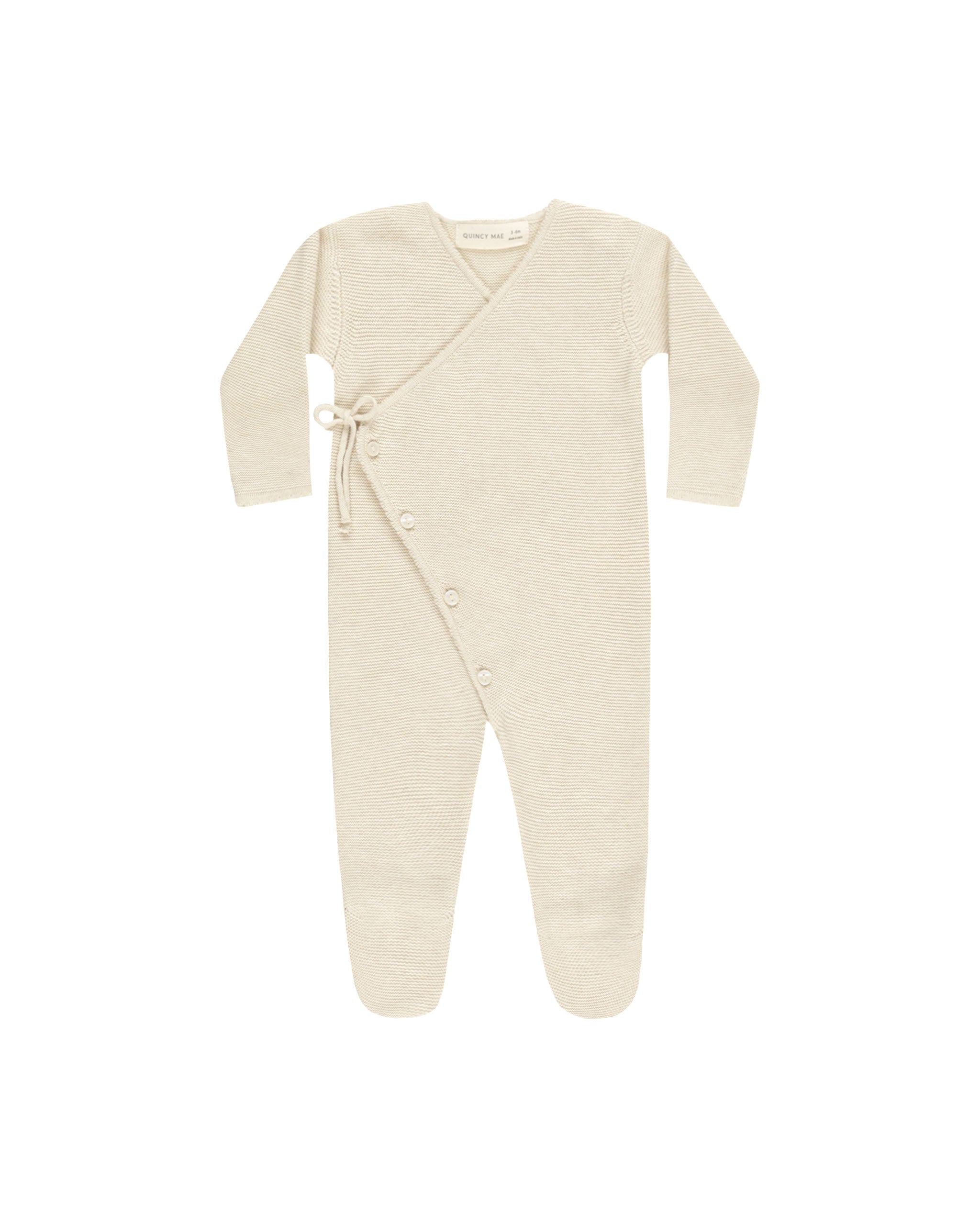Wrap Knit Footie || Heathered Natural