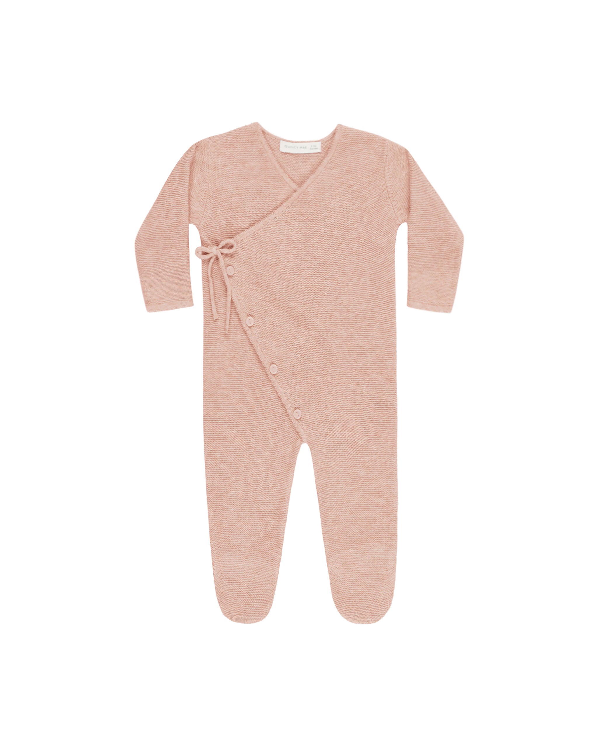 Wrap Knit Footie || Heathered Rose