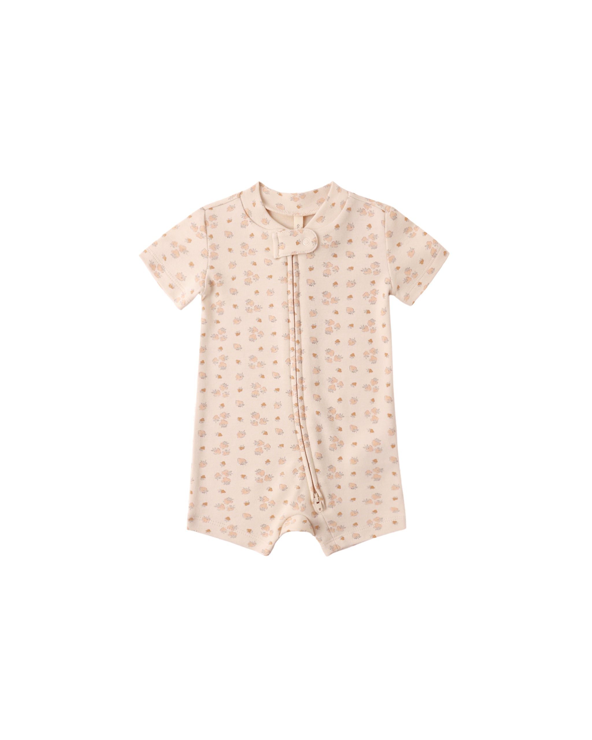 Zip Short Sleeve Sleeper || Strawberries