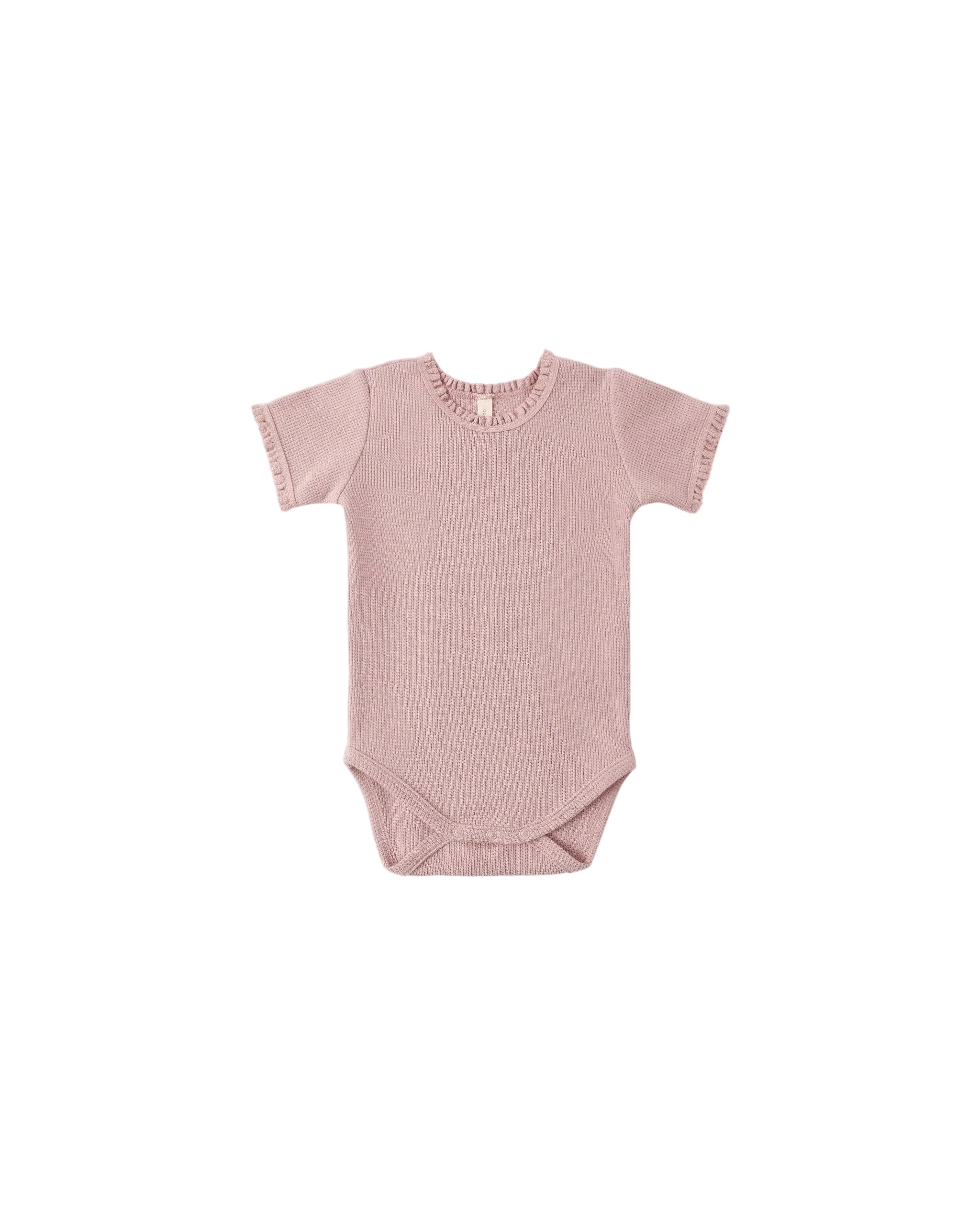 Short Sleeve Waffle Bodysuit || Mauve