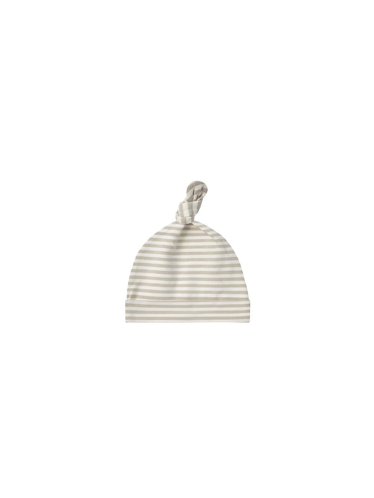 KNOTTED BABY HAT || ASH STRIPE