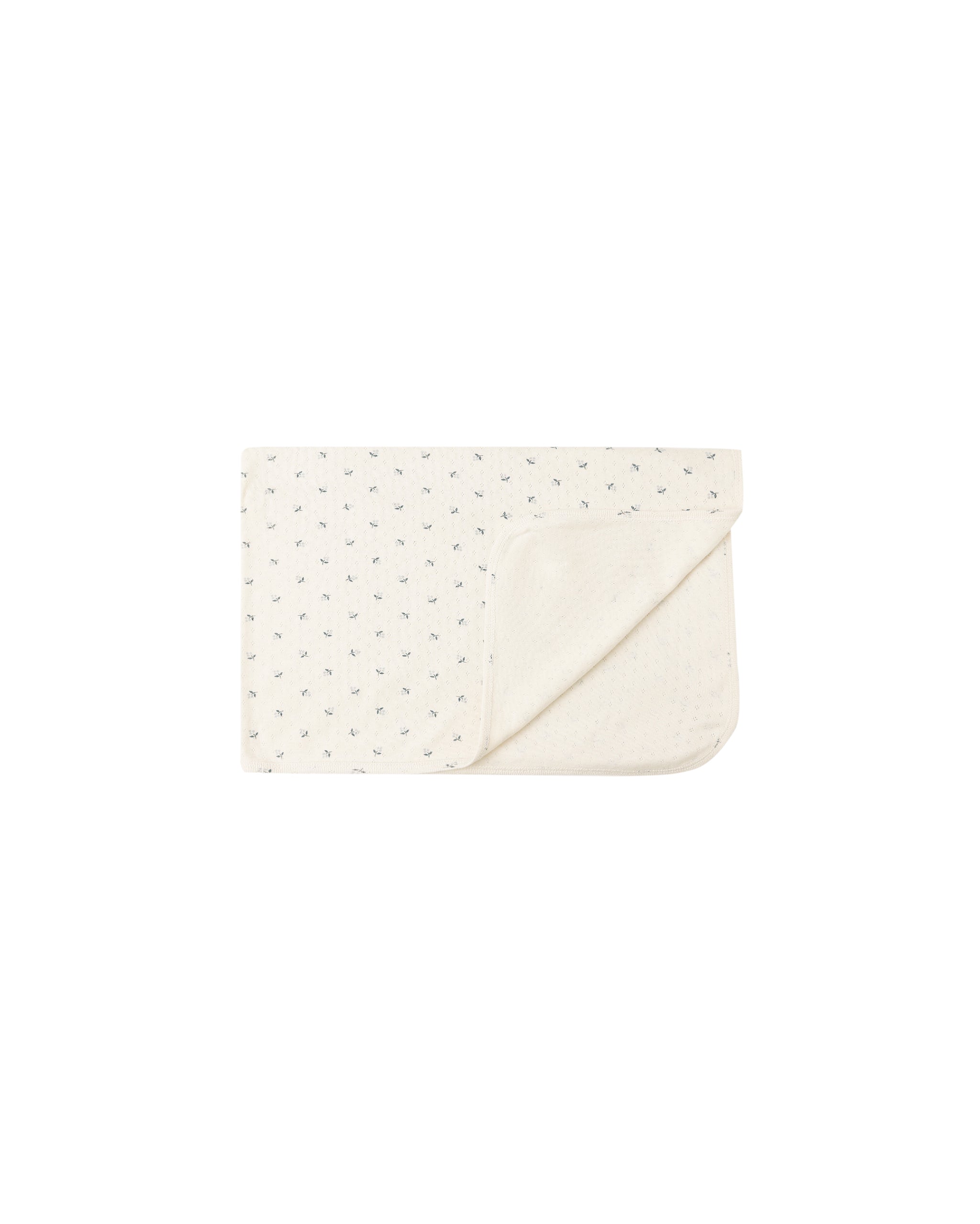 Pointelle Baby Blanket || Blue Ditsy