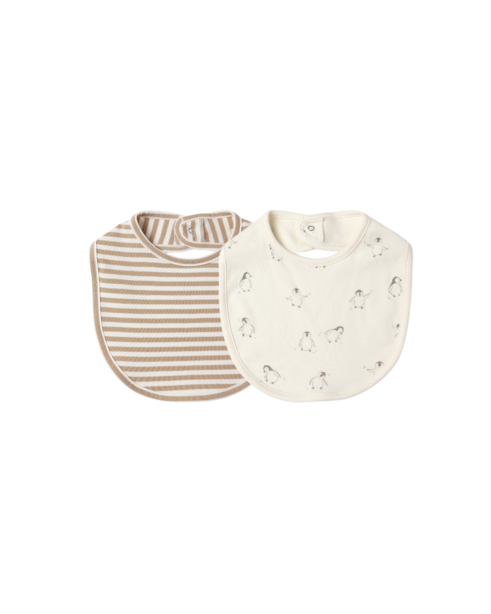 Jersey Snap Bib, 2 Pack || Gold Strip, Penguins