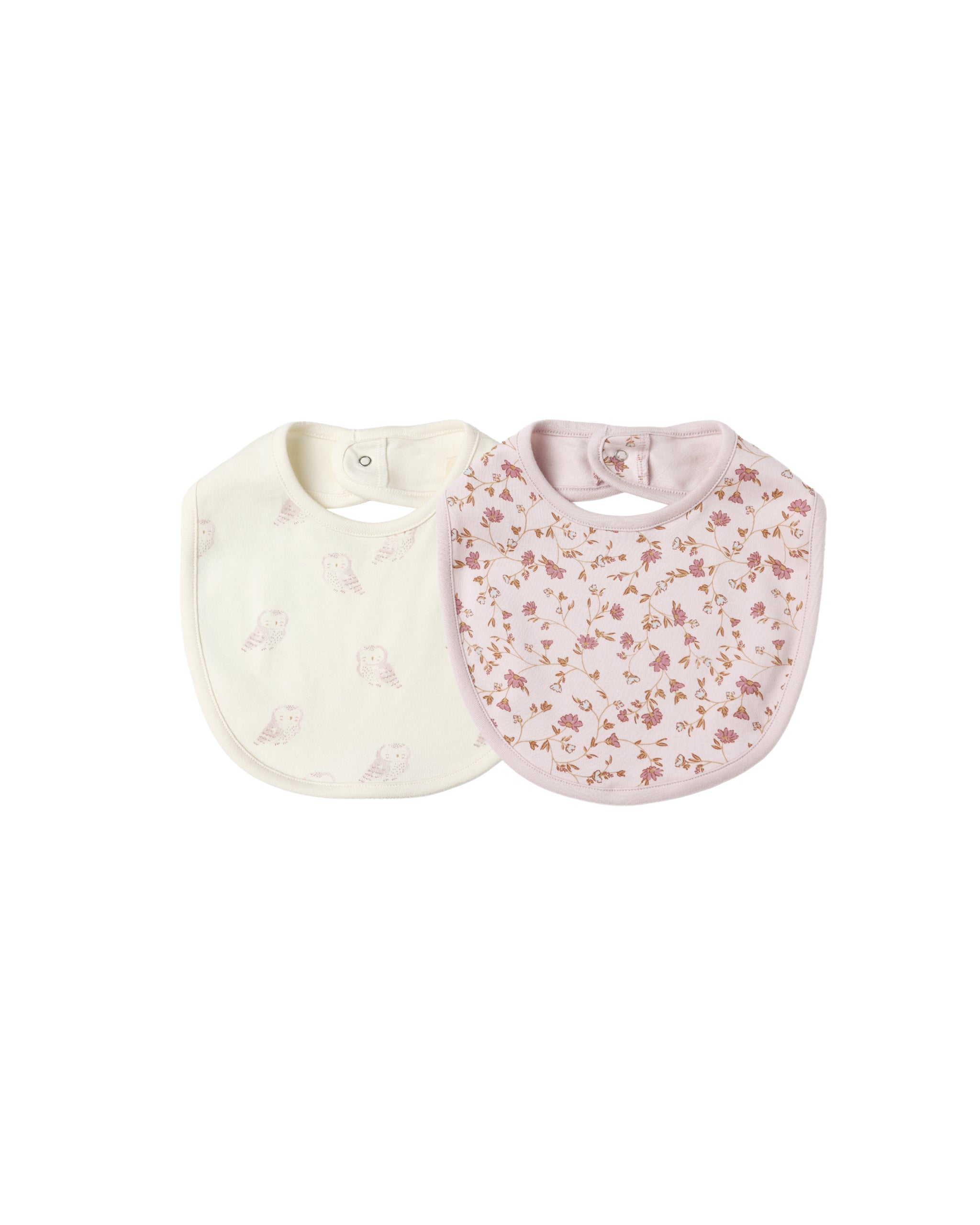 Jersey Snap Bib, 2 Pack || Garden, Snow Owls