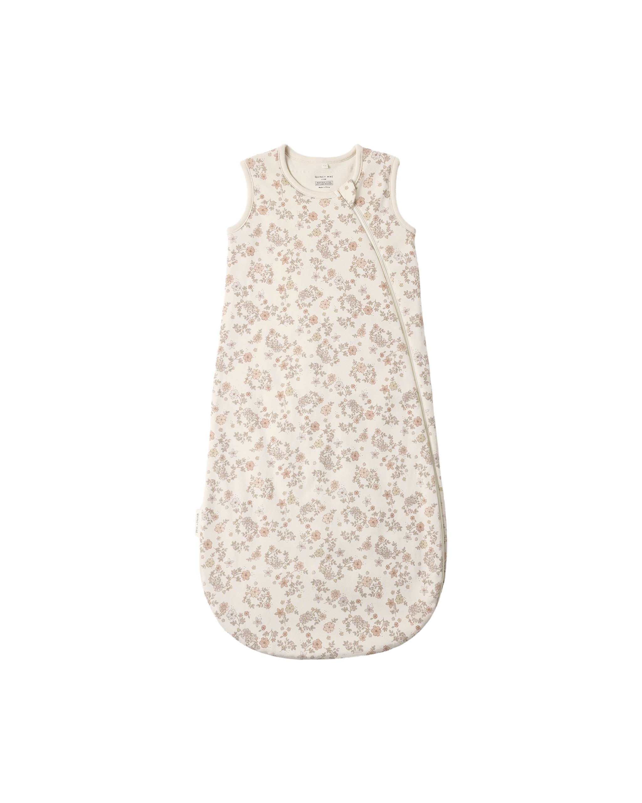 Jersey Sleep Bag Floral Vine - Natural