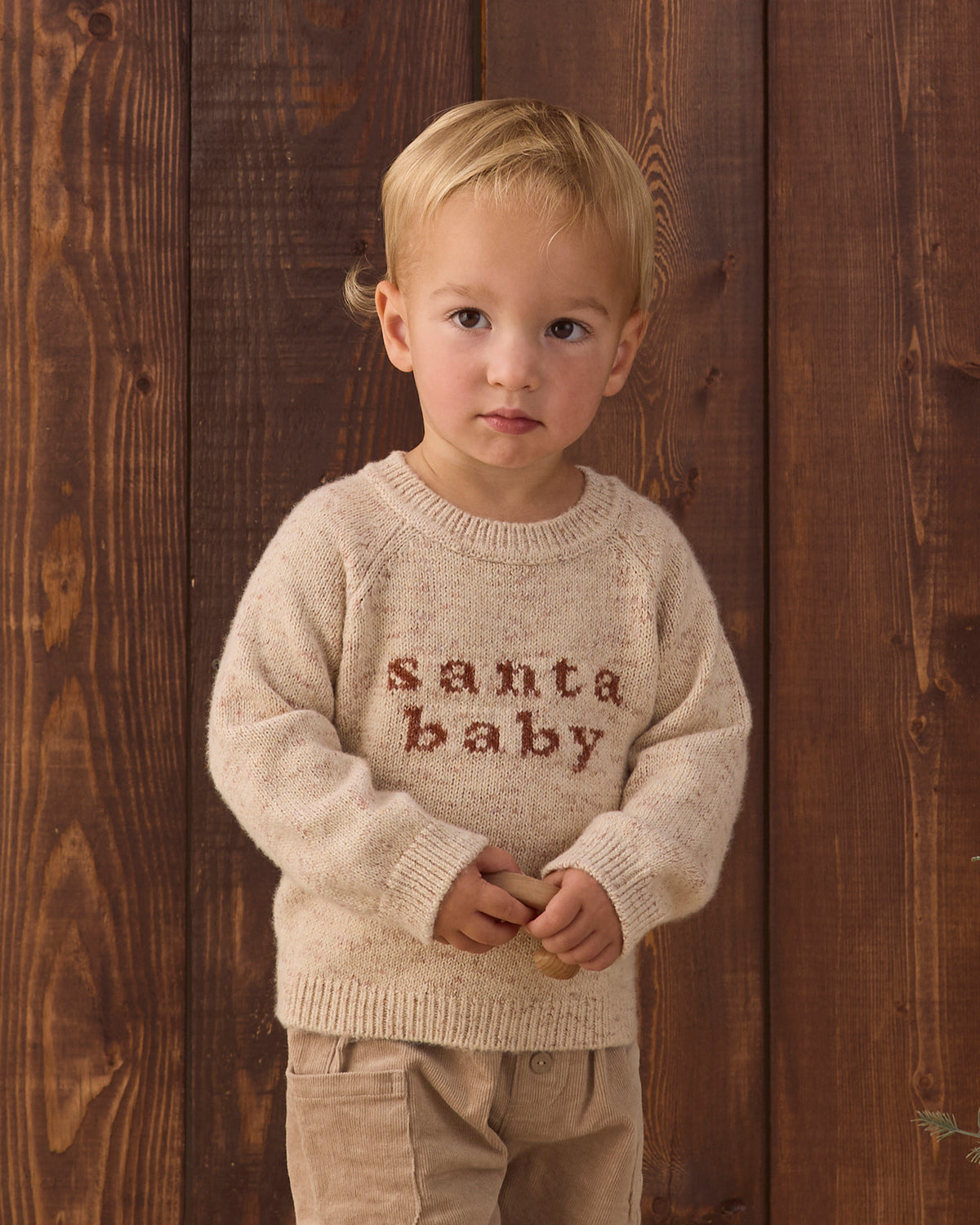 Knit Sweater Santa Baby - Natural