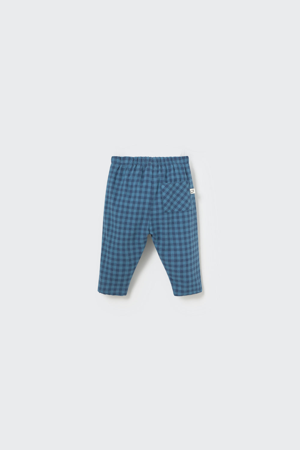 Gingham Flannel Baby Pants - Blue Midnight
