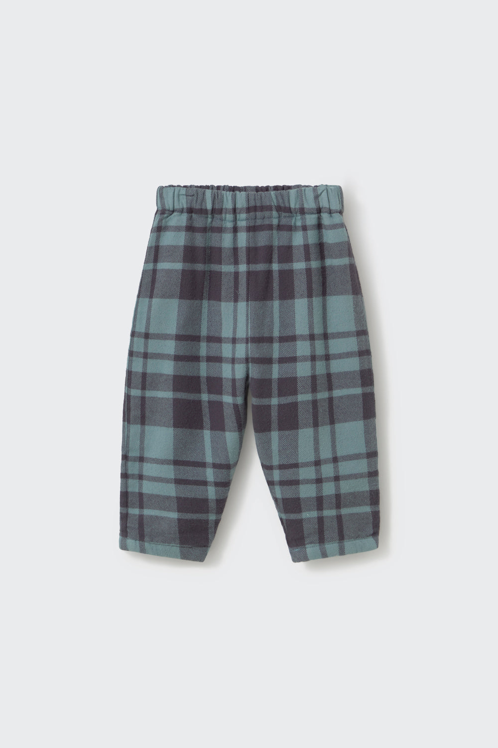 Rafa Soft Tartan Flannel Baby Pants - Blue