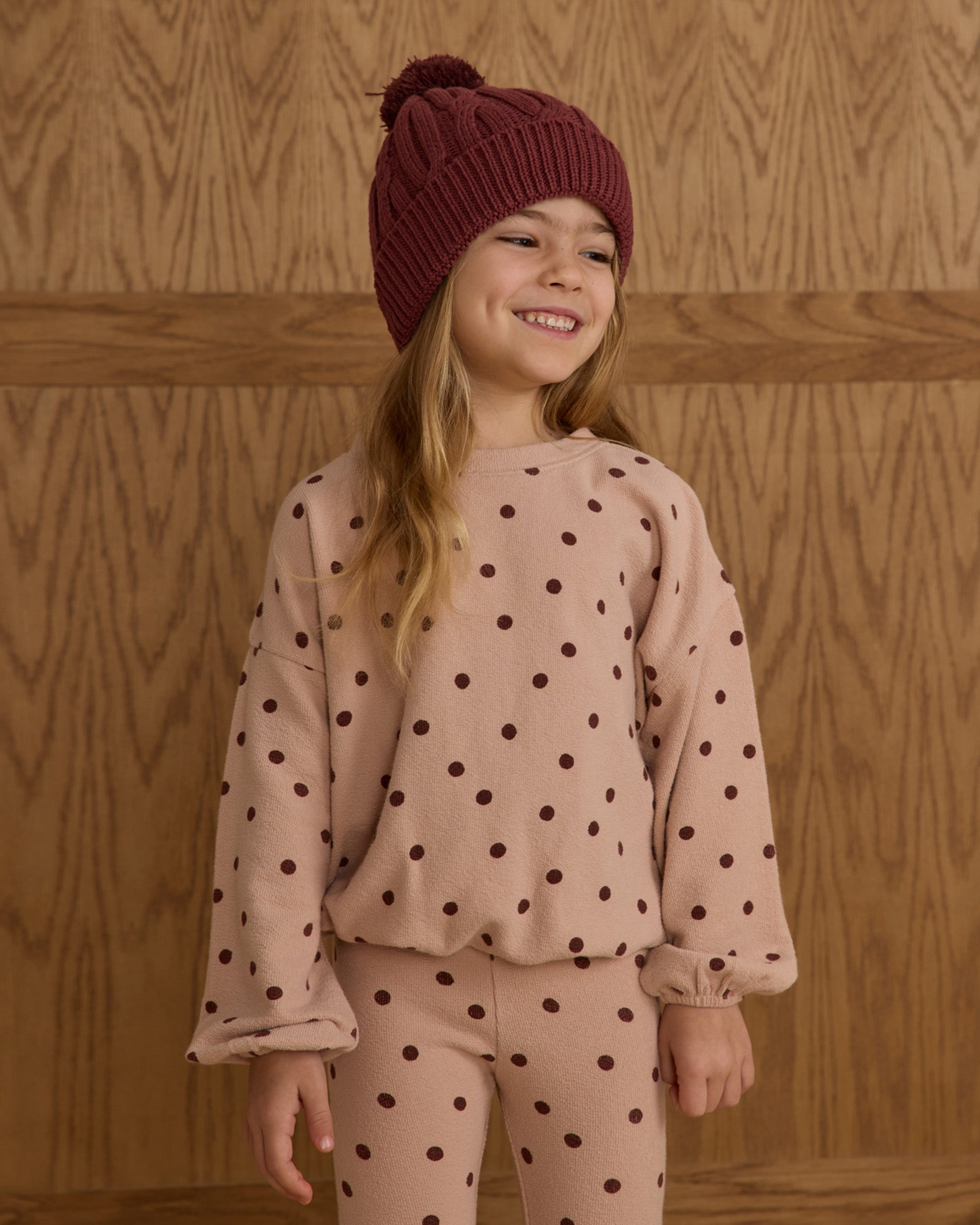 Spongey Knit Set || Polka Dot - Blush
