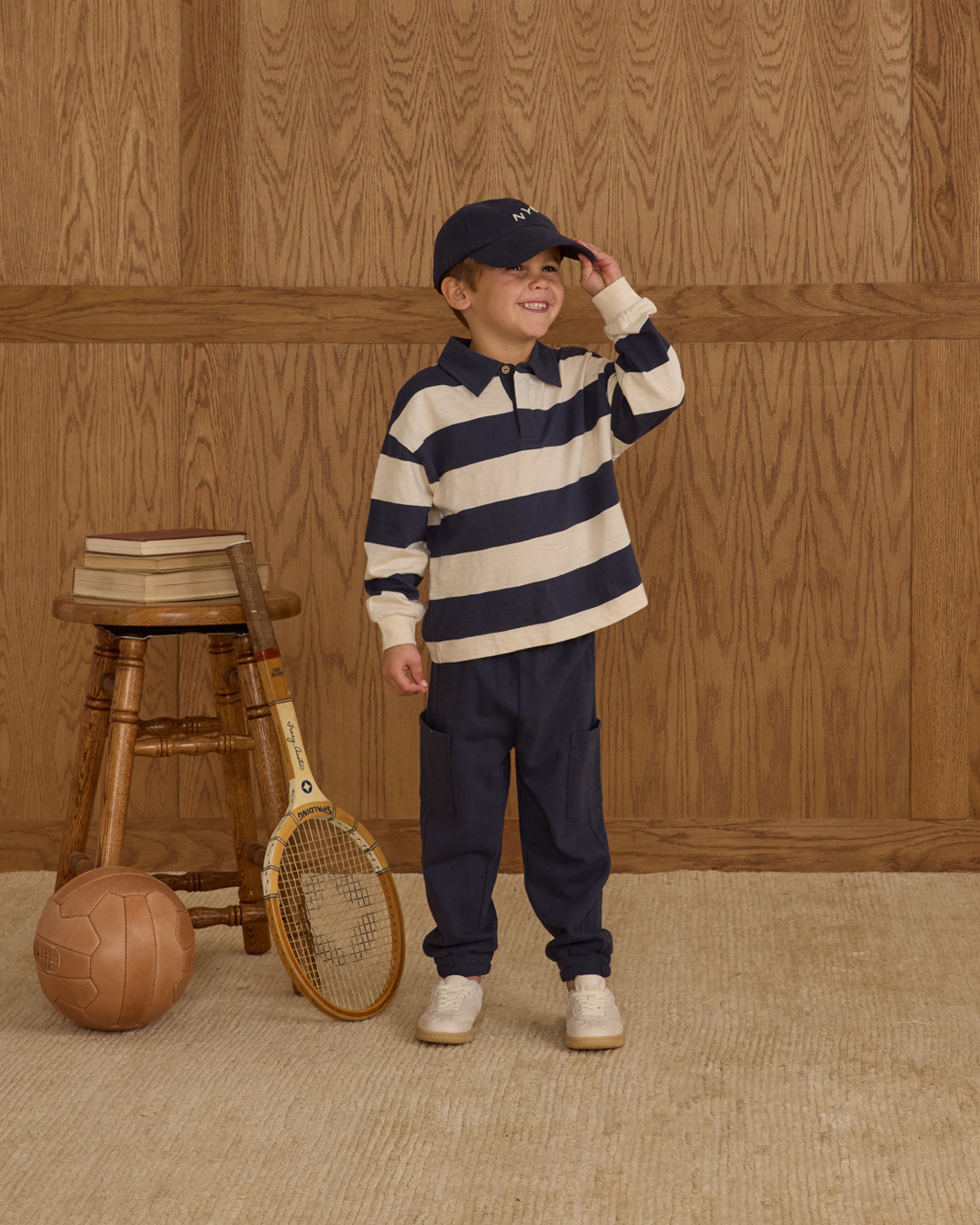 Rugby Polo || Navy Stripe