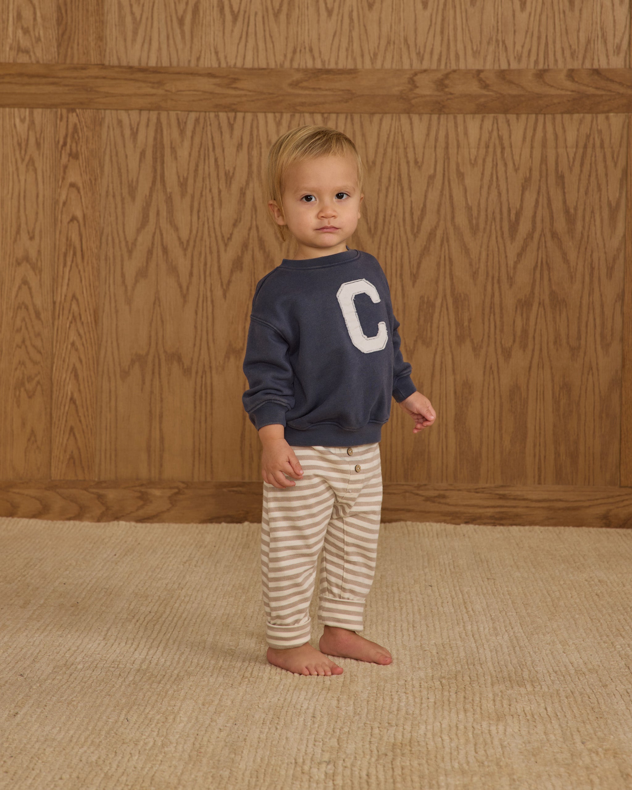 Baby Cru Pant || Stone Stripe