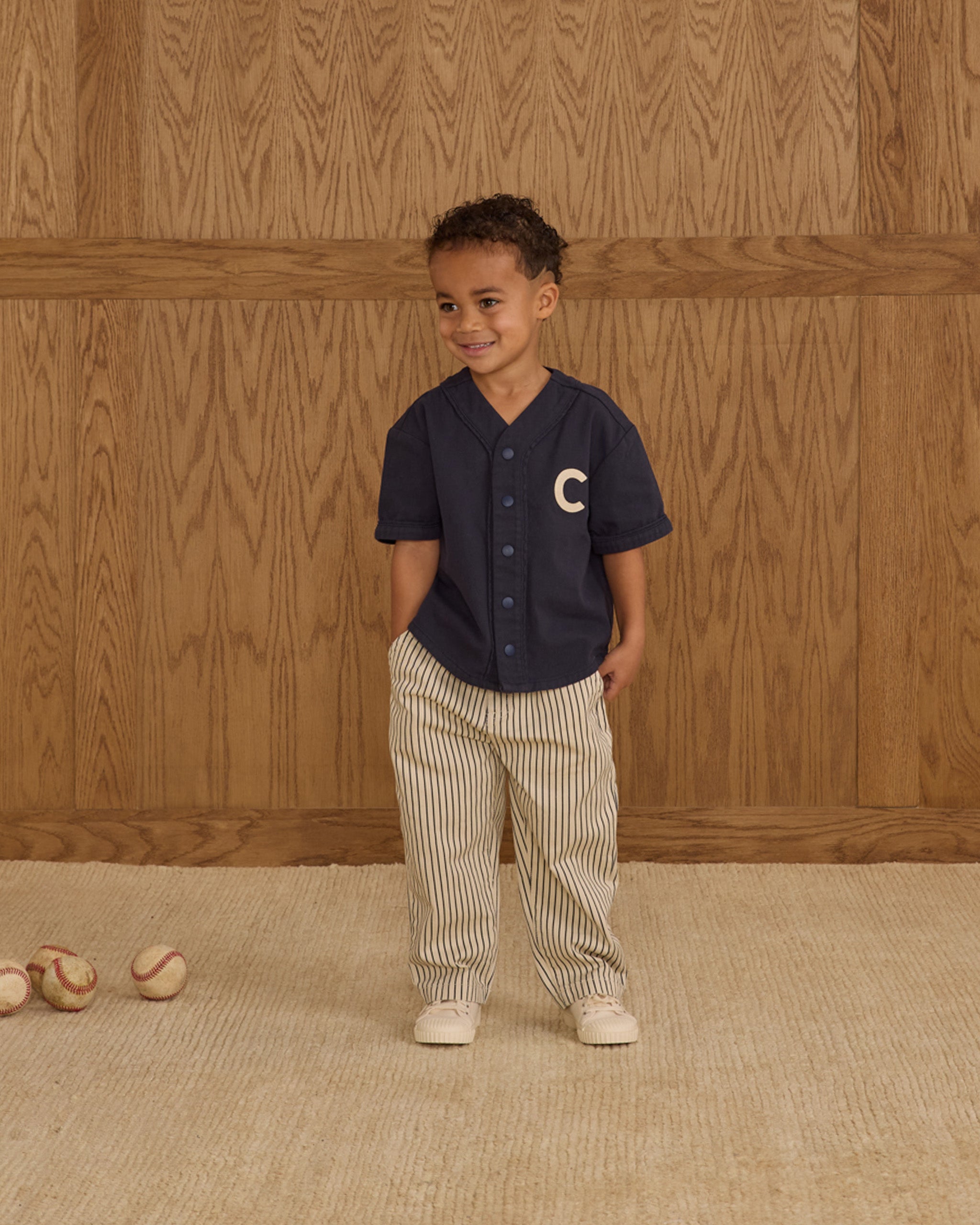 Baggy Pant || Navy Pinstripe