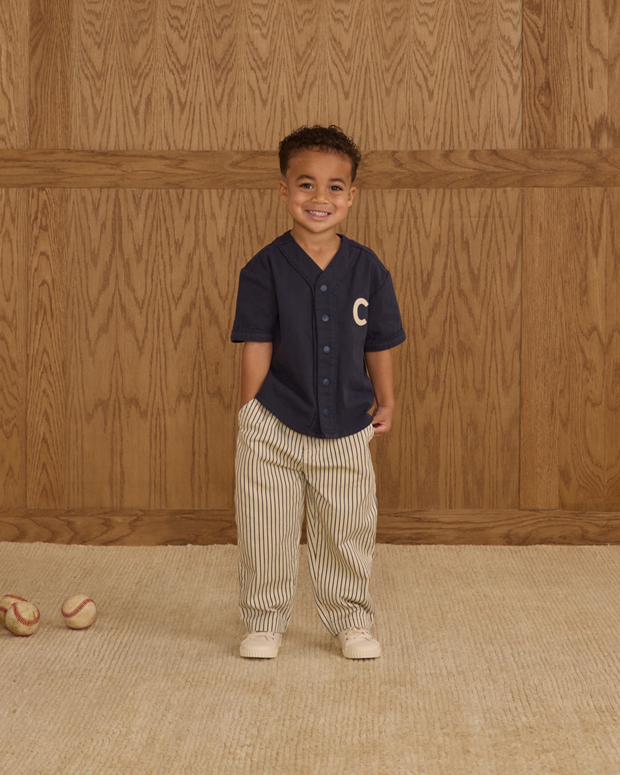 Baggy Pant || Navy Pinstripe