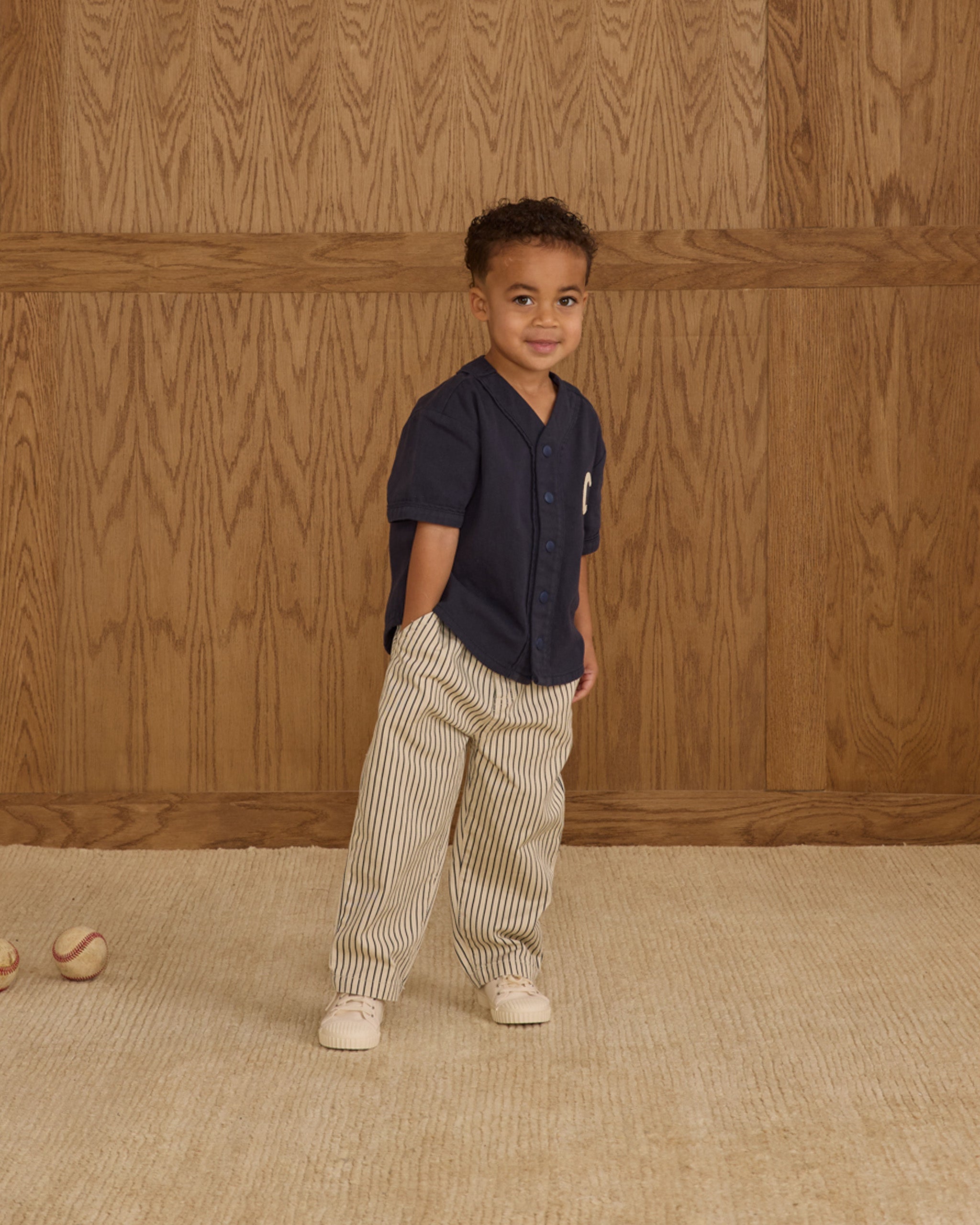 Baggy Pant || Navy Pinstripe