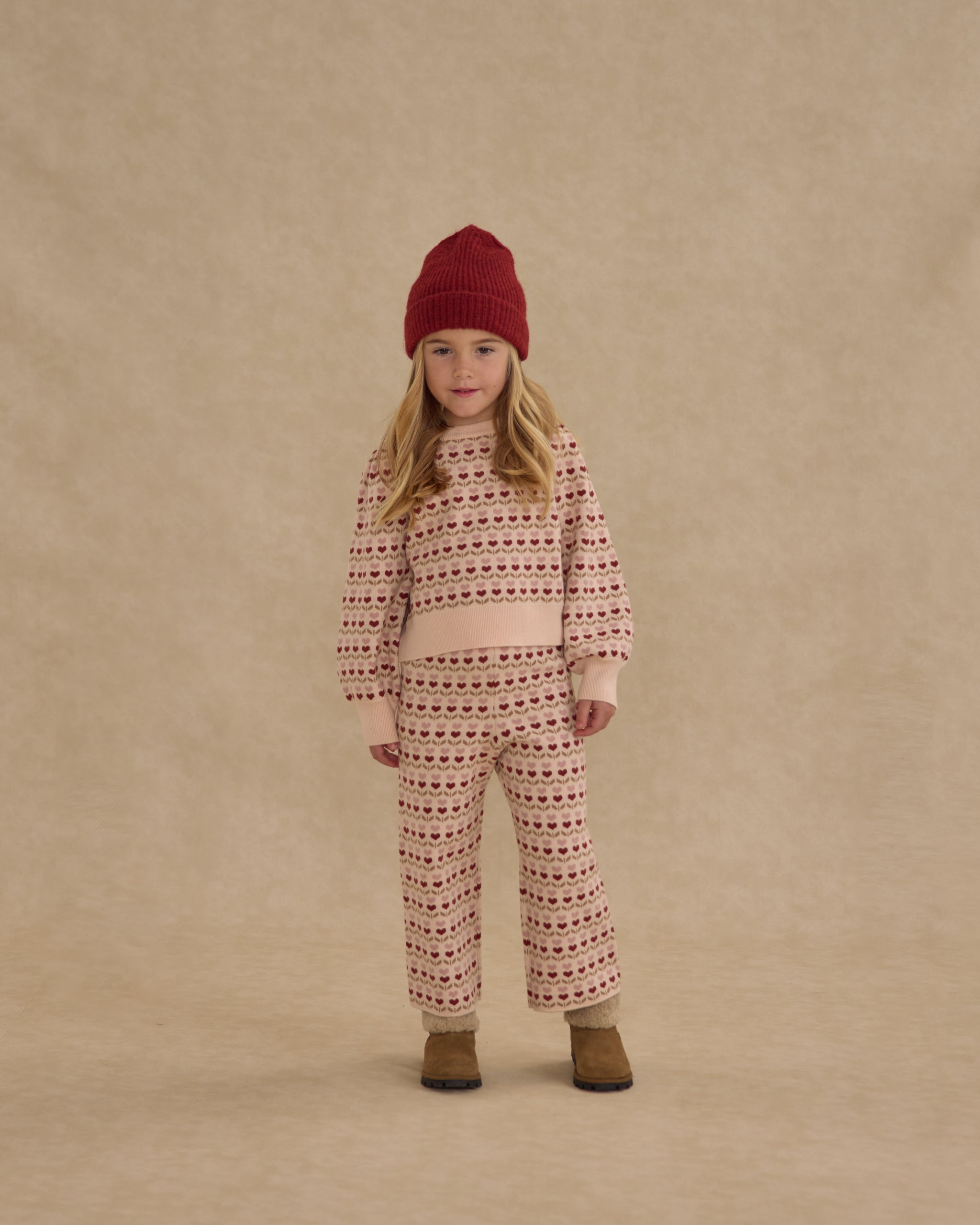 Jacquard Knit Set || Ruby Hearts