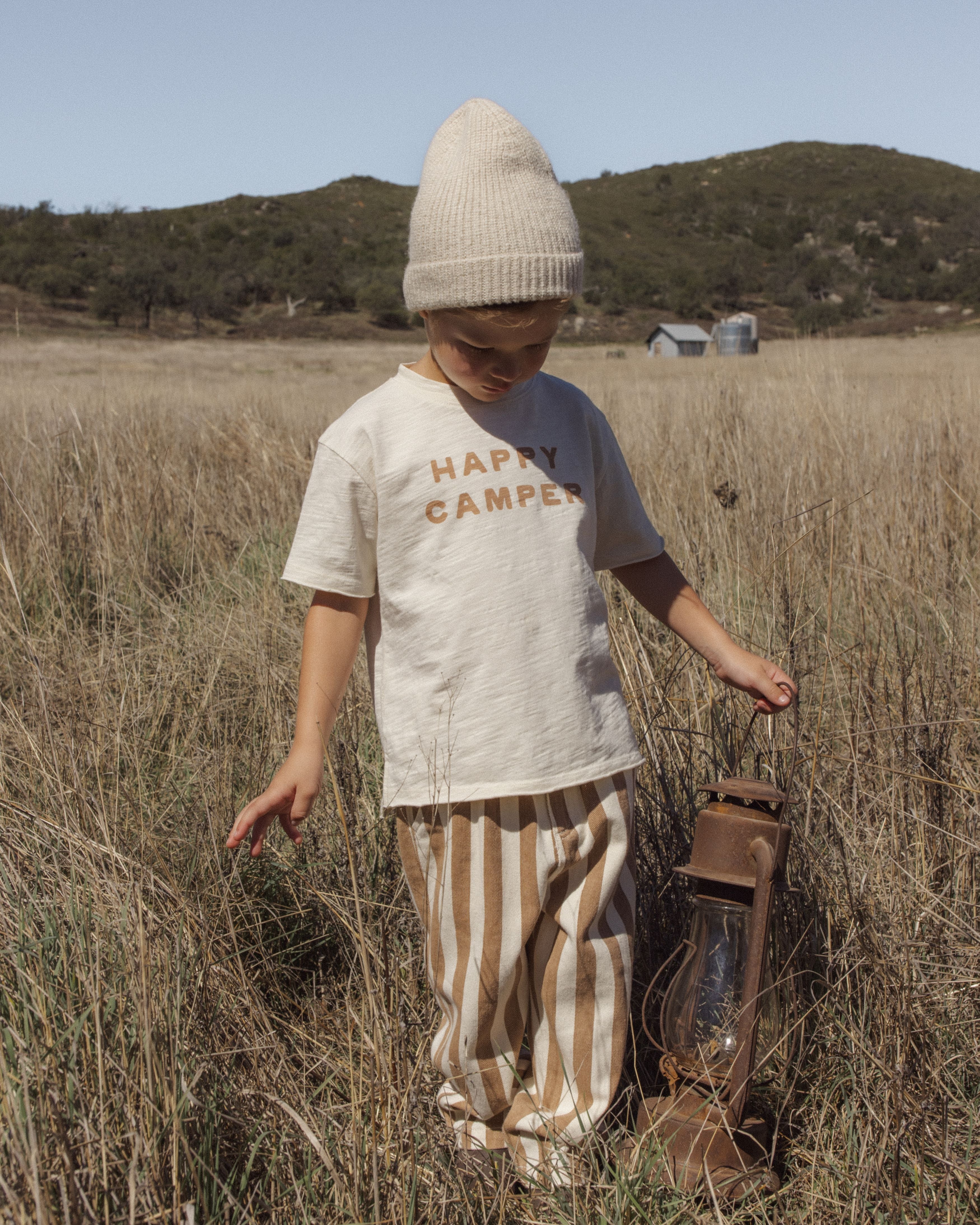 Raw Edge Tee Happy Camper - Natural
