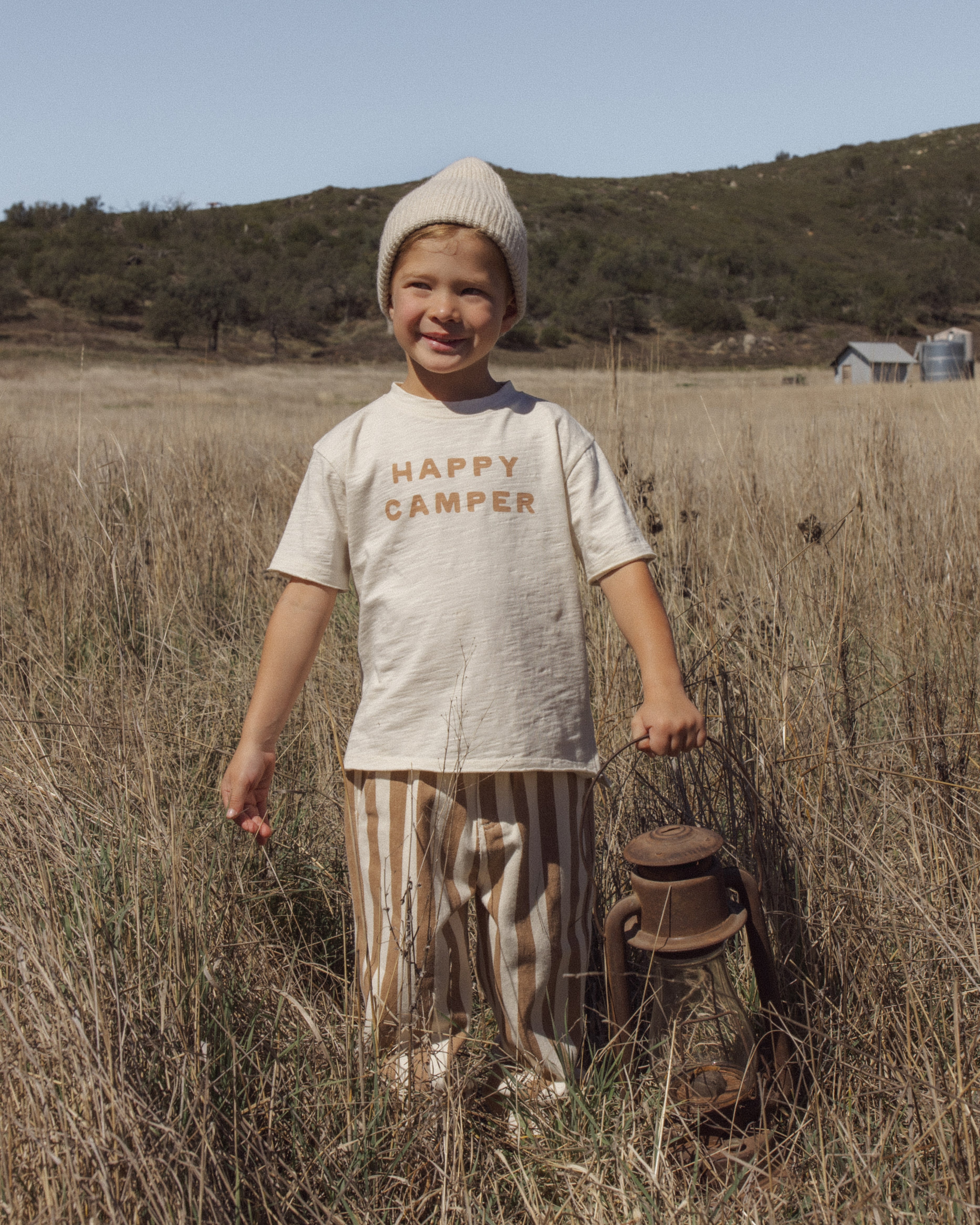 Raw Edge Tee Happy Camper - Natural