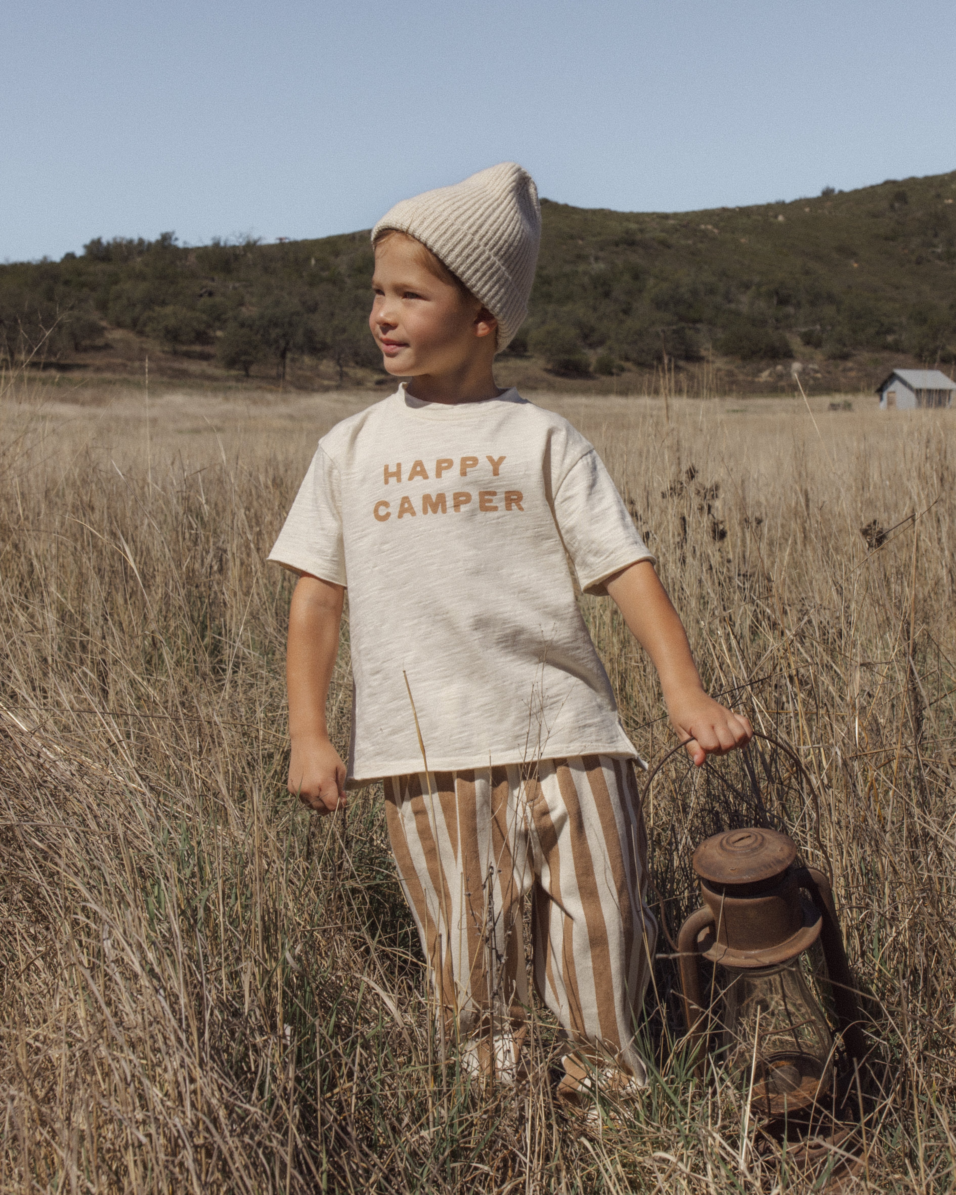 Raw Edge Tee Happy Camper - Natural