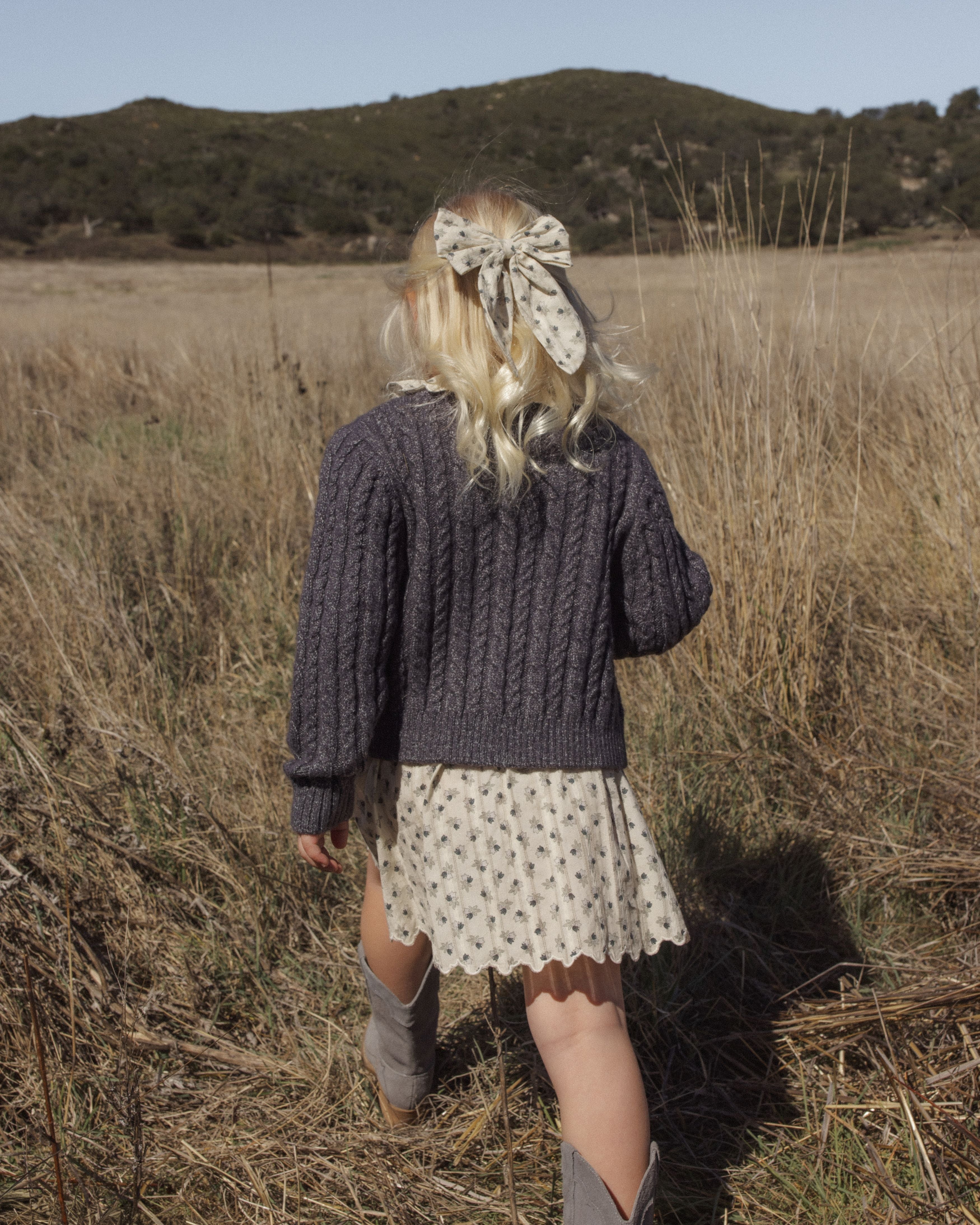 Smocked V Mini Skirt Vintage Fleur - Natural