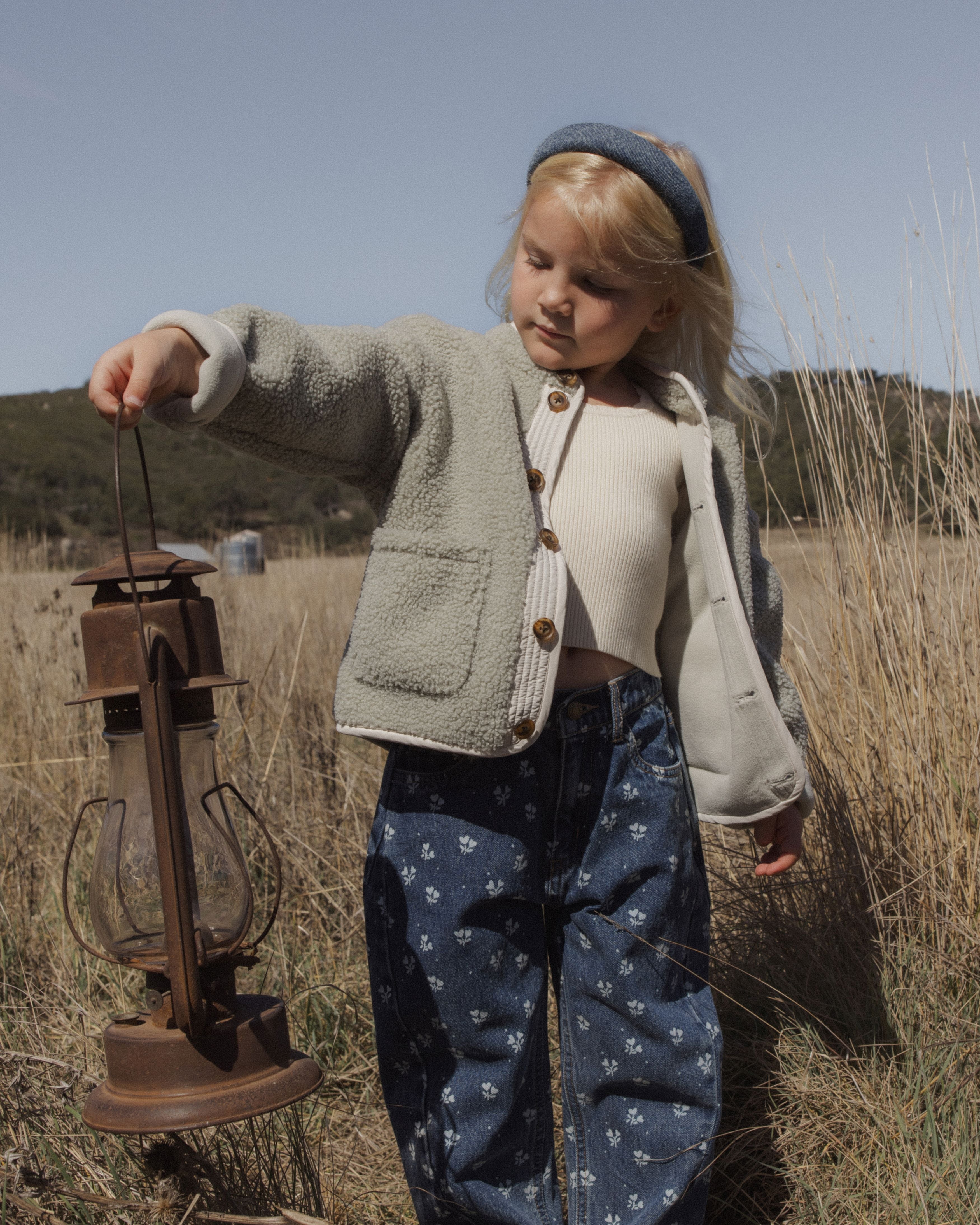 Barrel Pant Heart Ditsy - Indigo