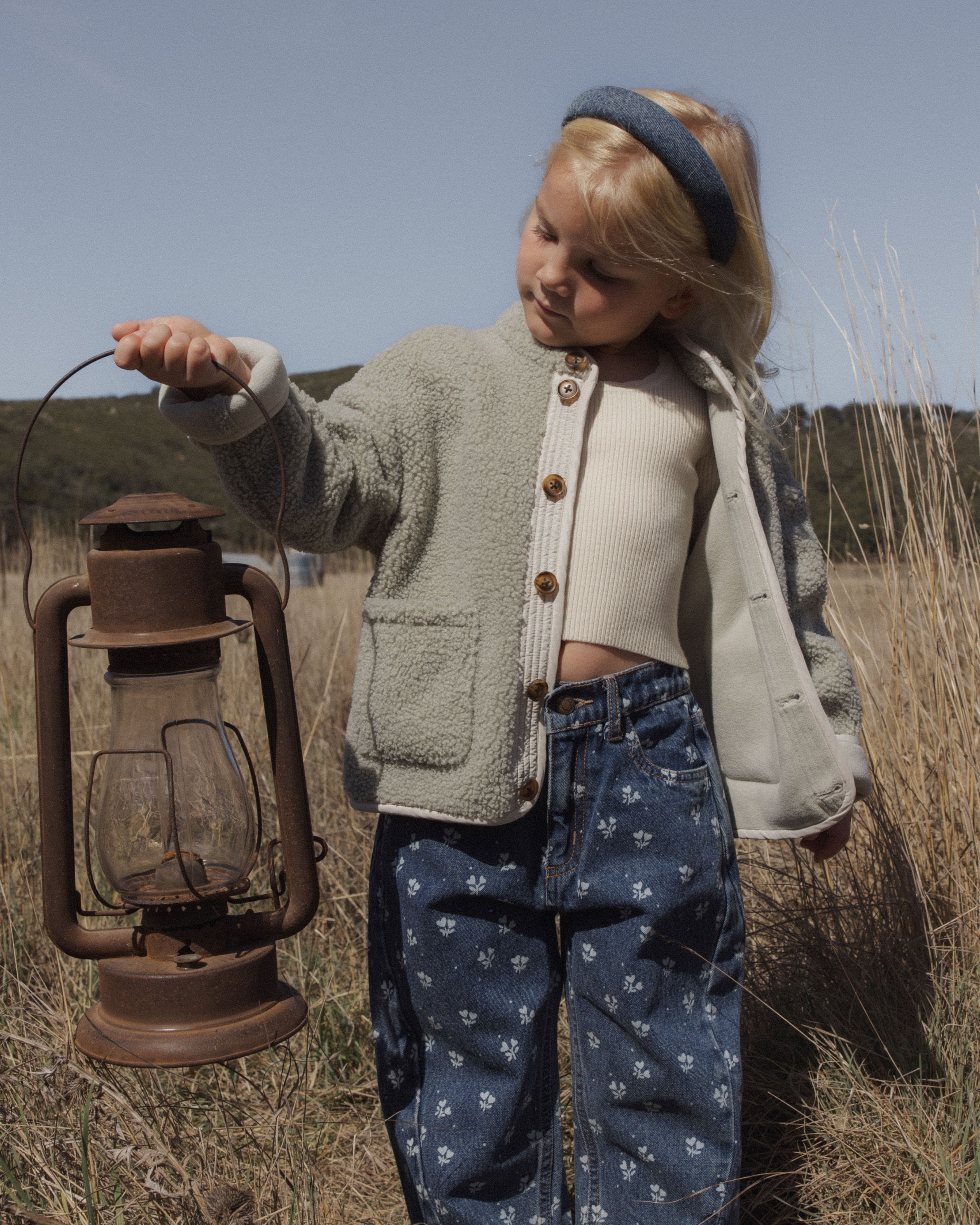 Barrel Pant Heart Ditsy - Indigo
