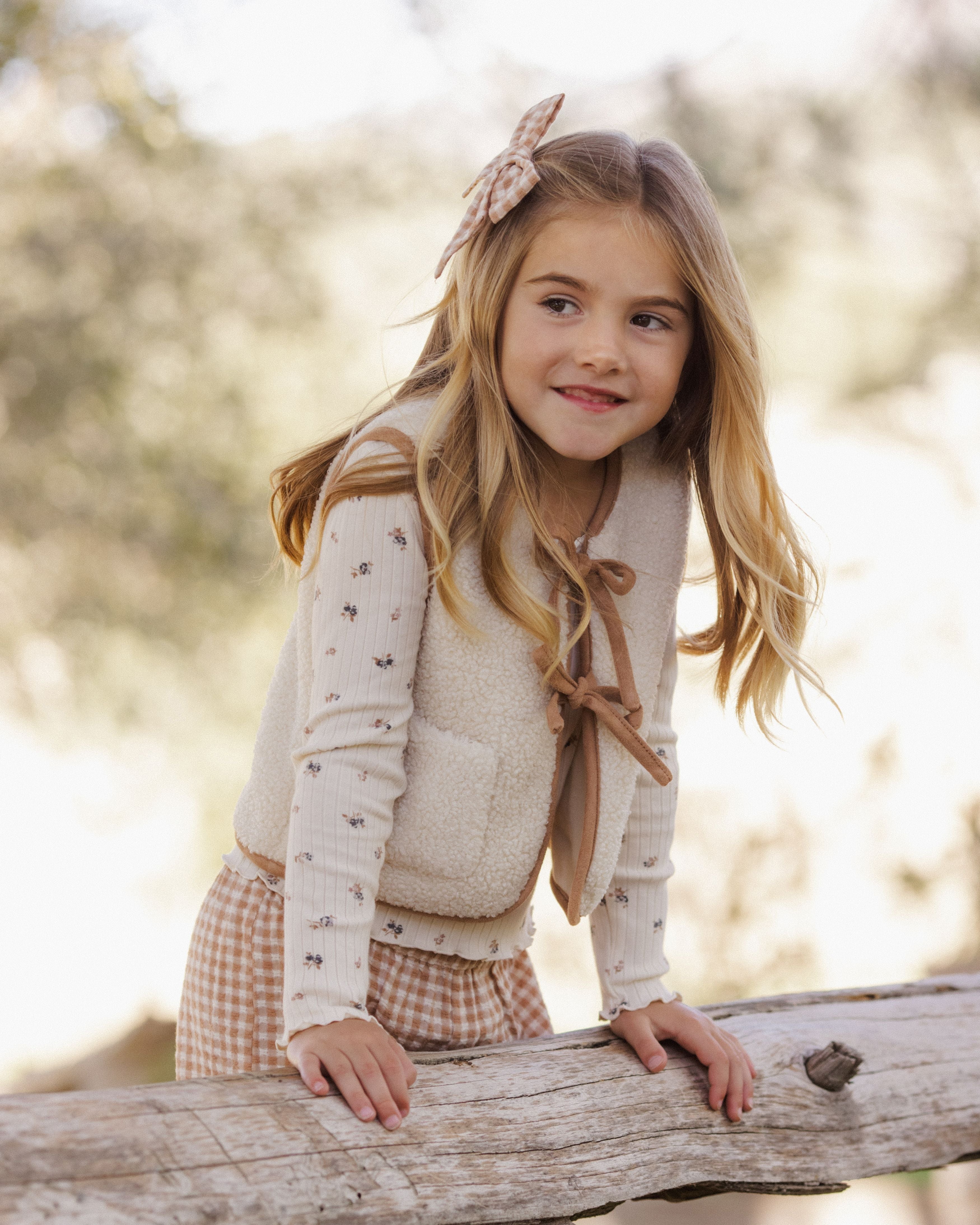 Ribbed Long Sleeve - Natural Ditsy