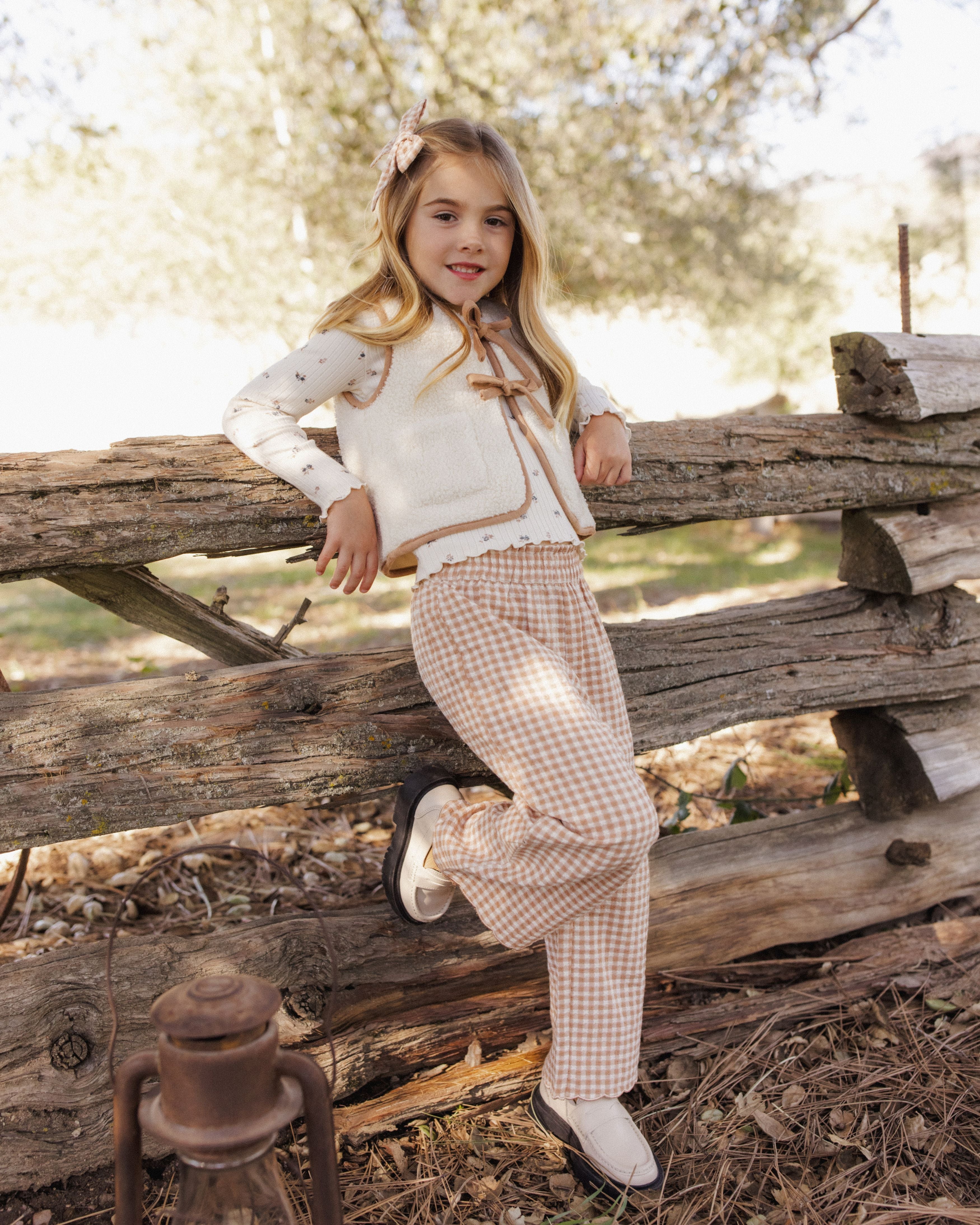 Ribbed Long Sleeve - Natural Ditsy