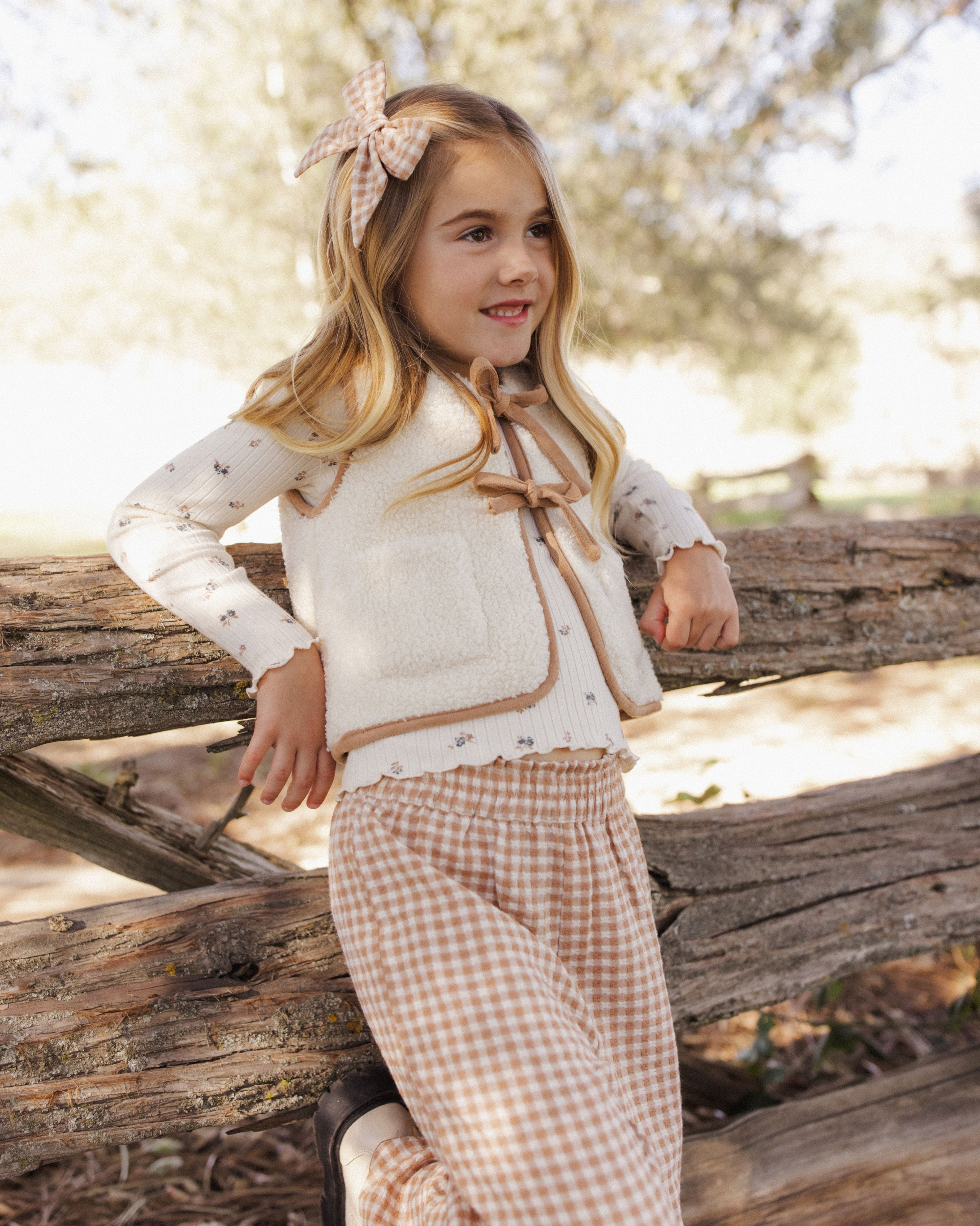Ribbed Long Sleeve - Natural Ditsy