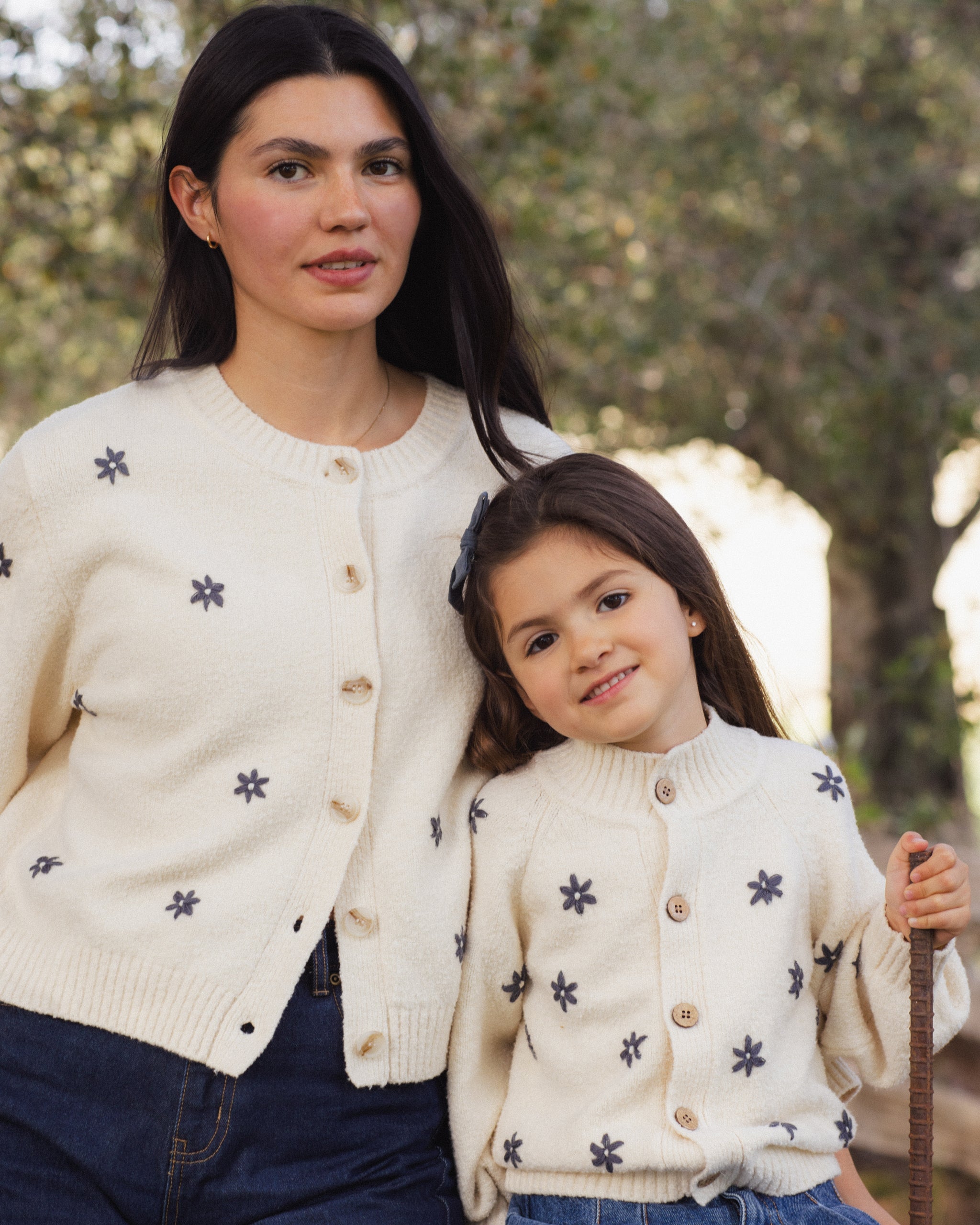 Tulip Cardigan Midnight Daisy - Natural
