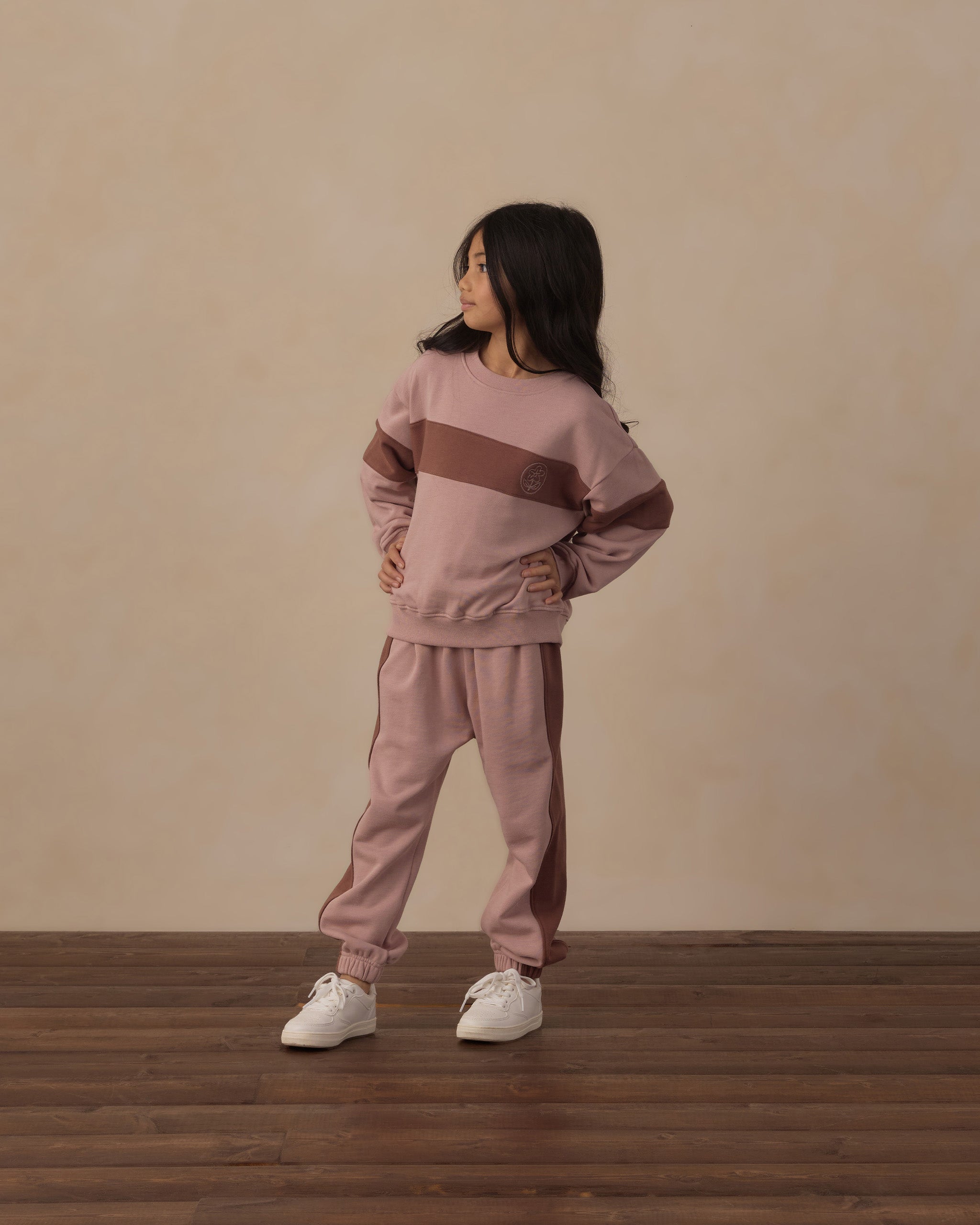 Paneled Sweatpant - Rosewood