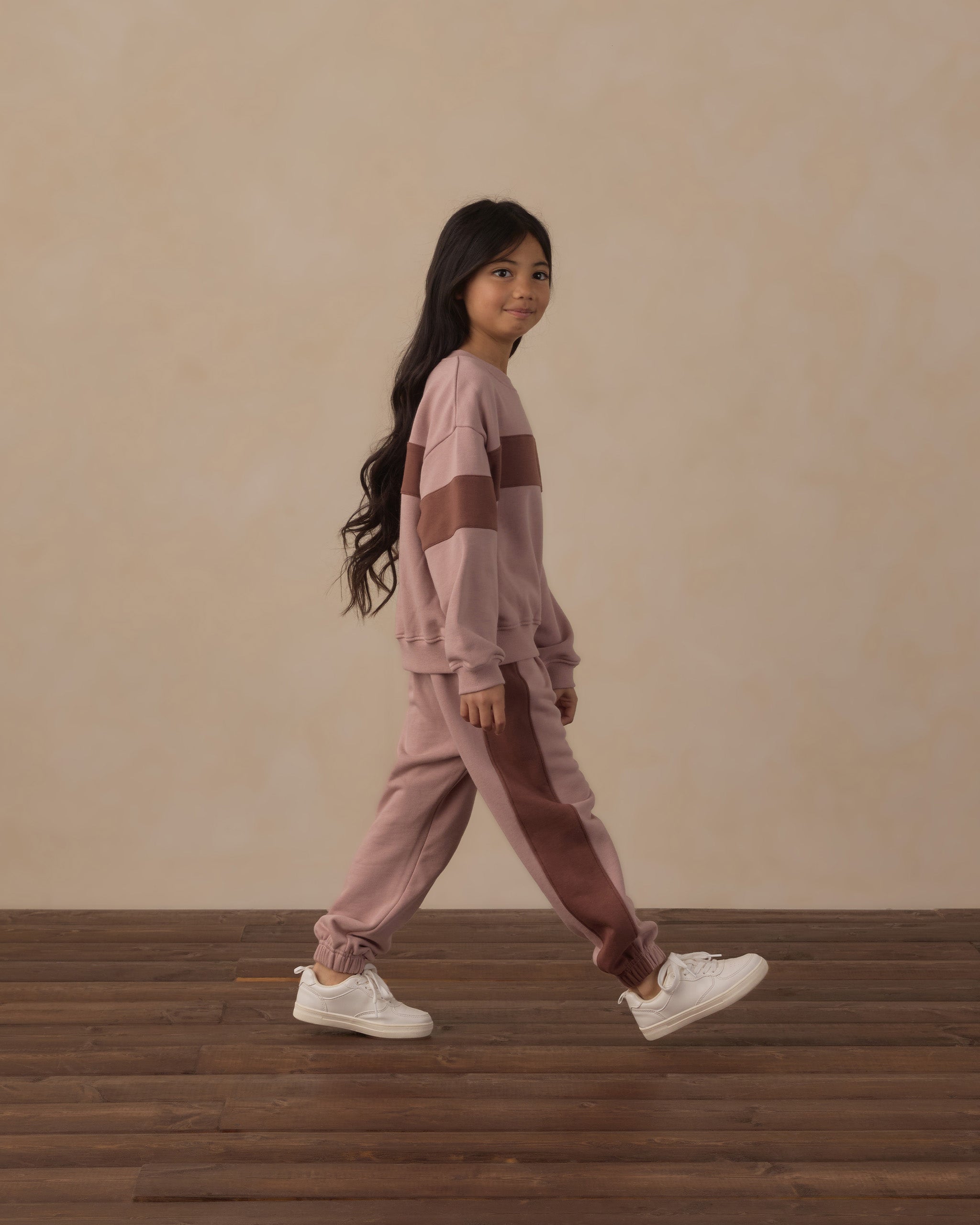 Paneled Sweatpant - Rosewood