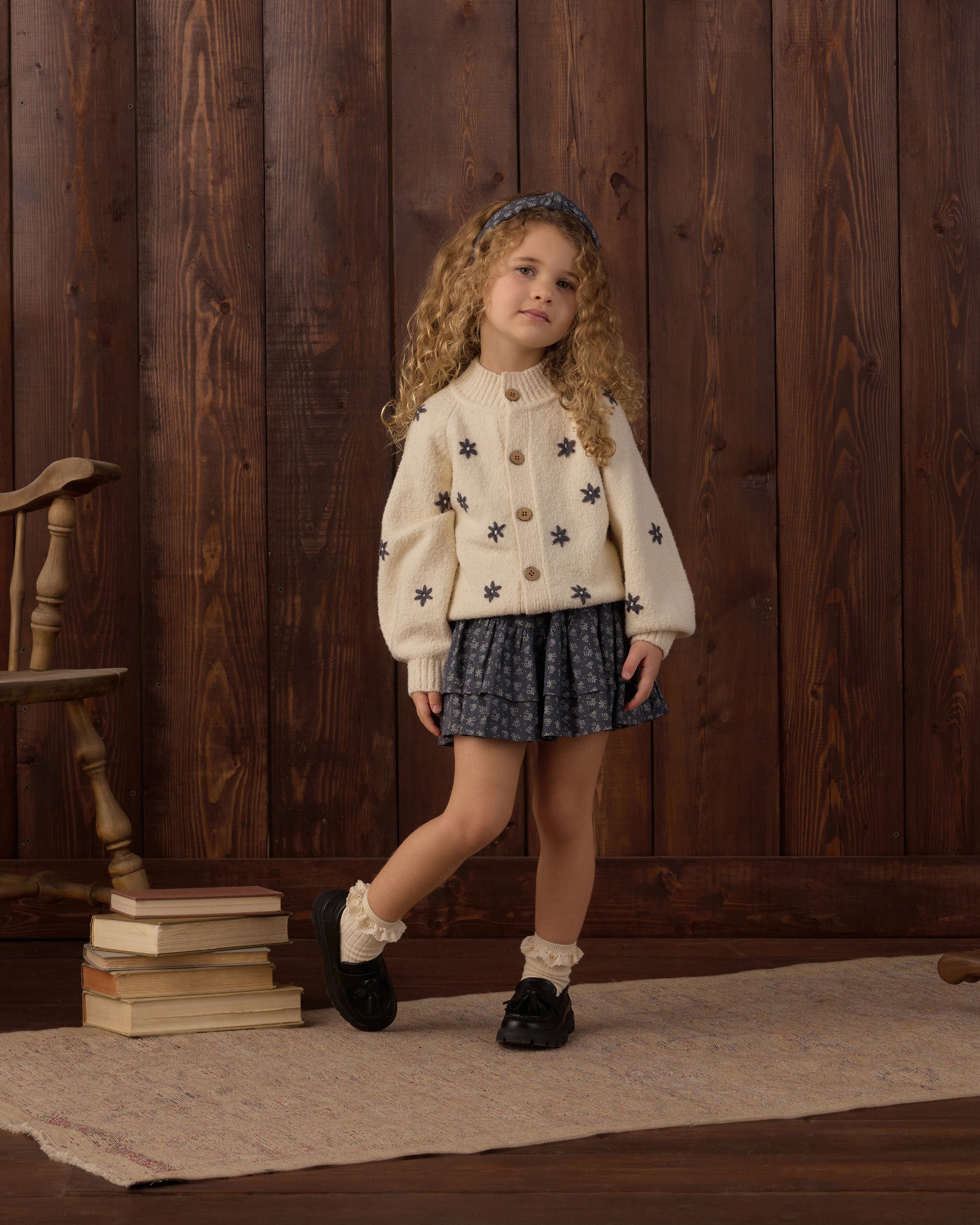 Tulip Cardigan Midnight Daisy - Natural