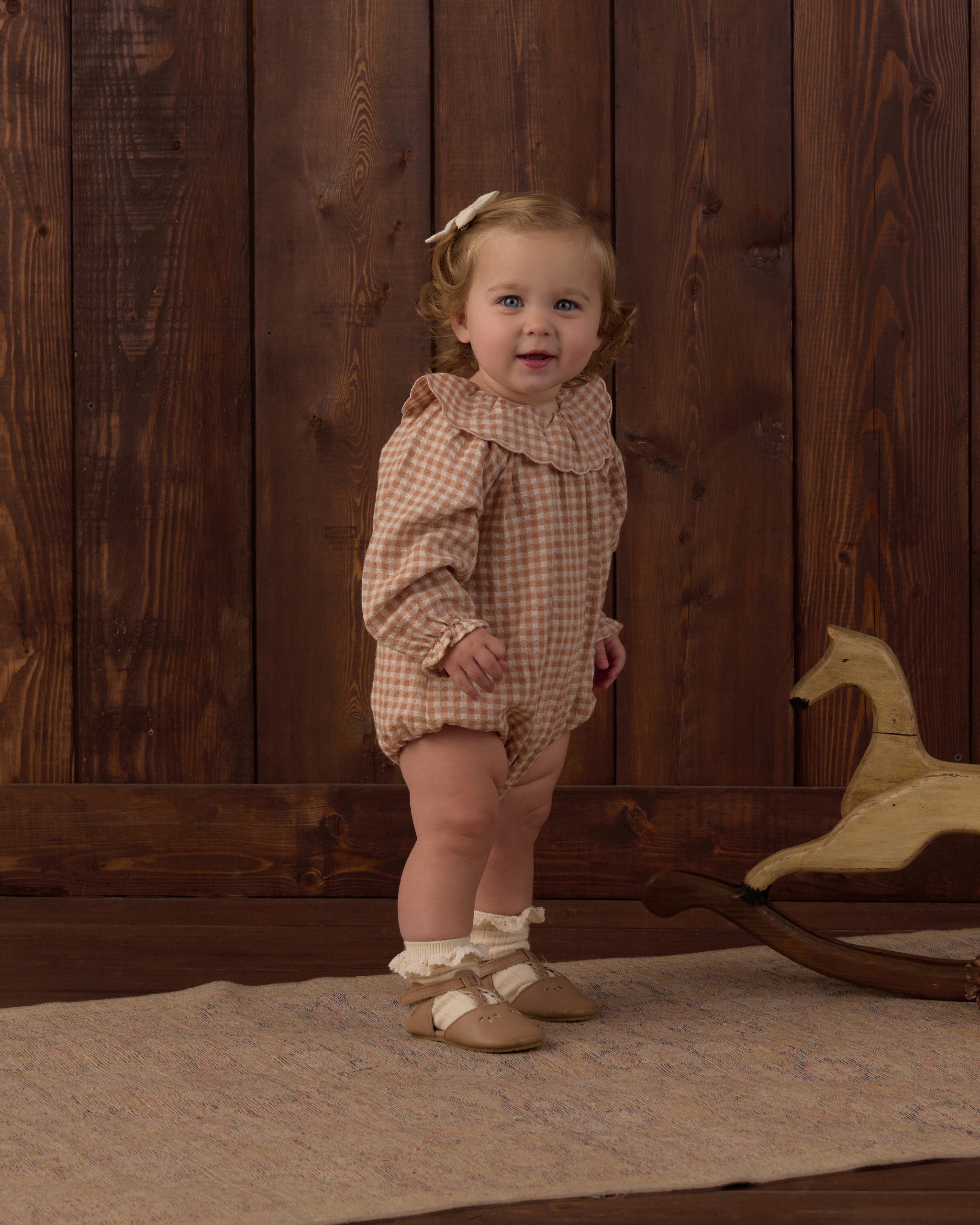 Colette Romper - Fawn Gingham