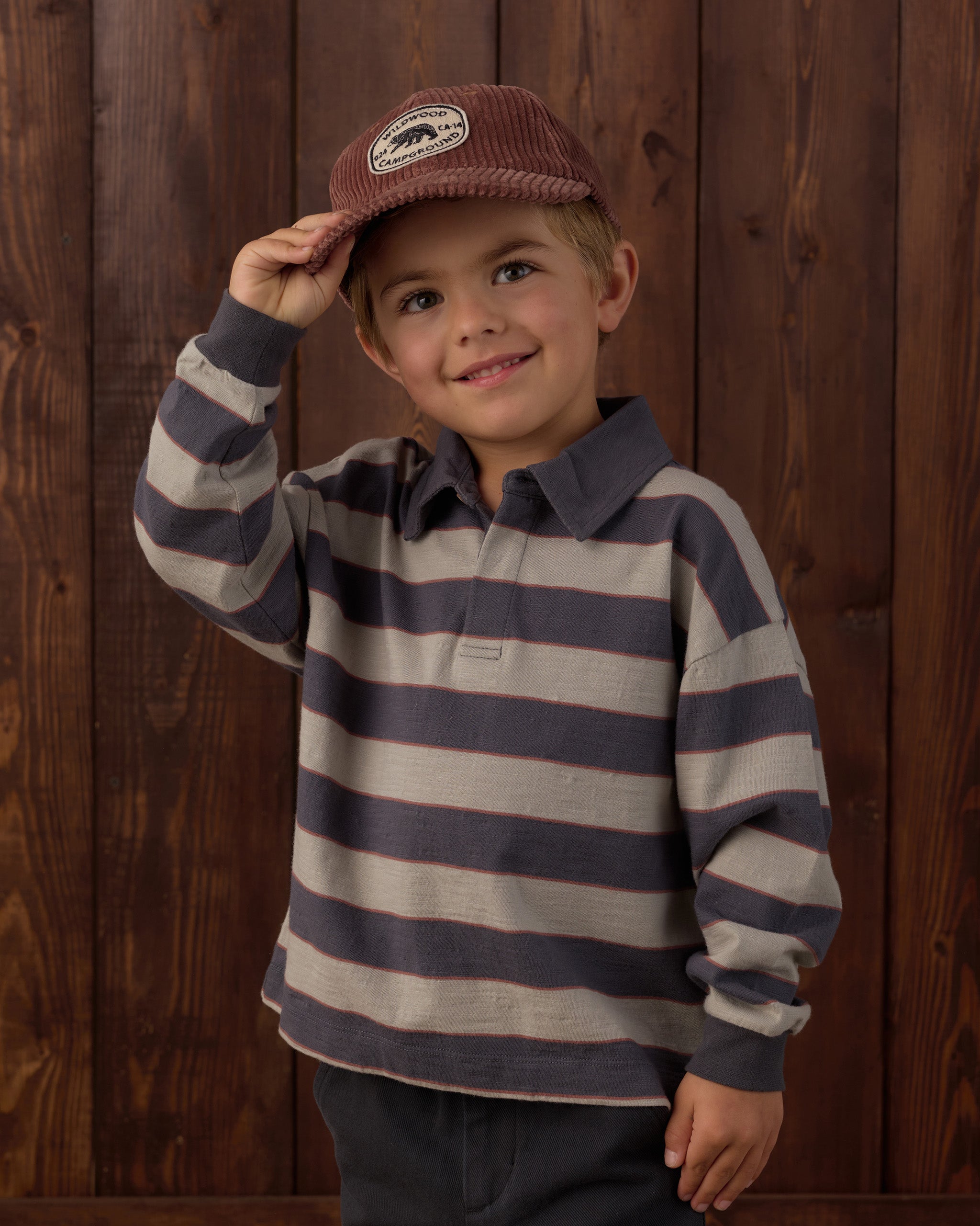 Rugby Polo Sage Stripe - Midnight