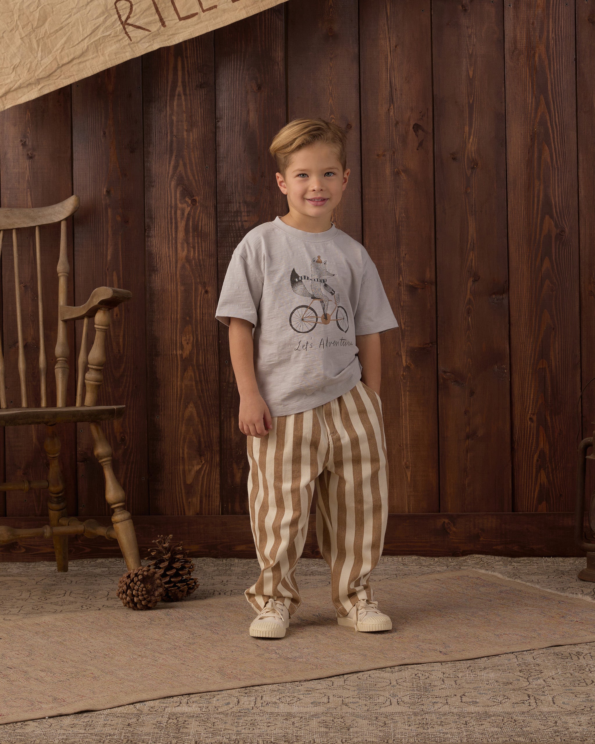 Baggy Pant Fawn Pinstripe - Natural
