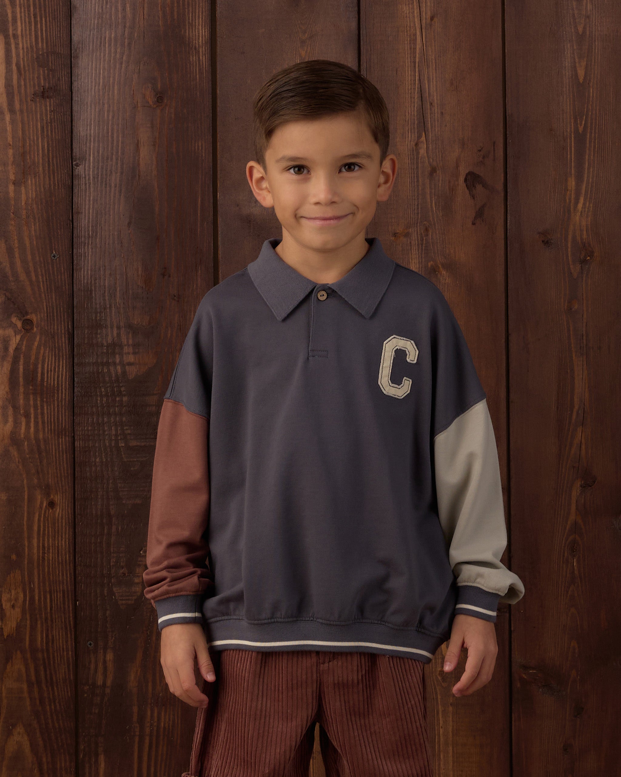 Collared Sweatshirt Color Block - Midnight