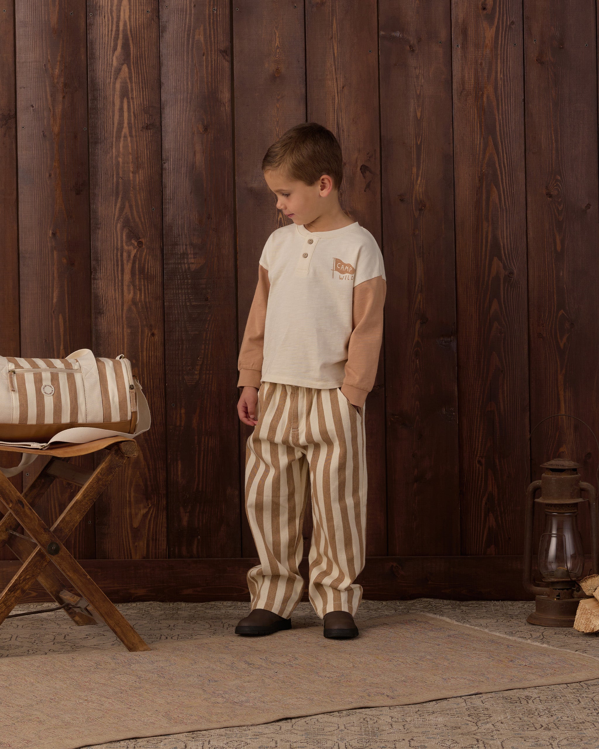 Relaxed Long Sleeve Henley Camp Wild - Natural