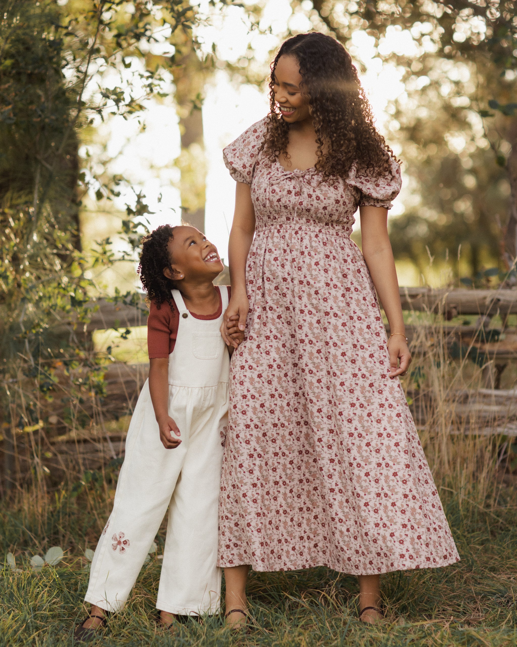 Wide Leg Overall - Daisy Patches Natural
