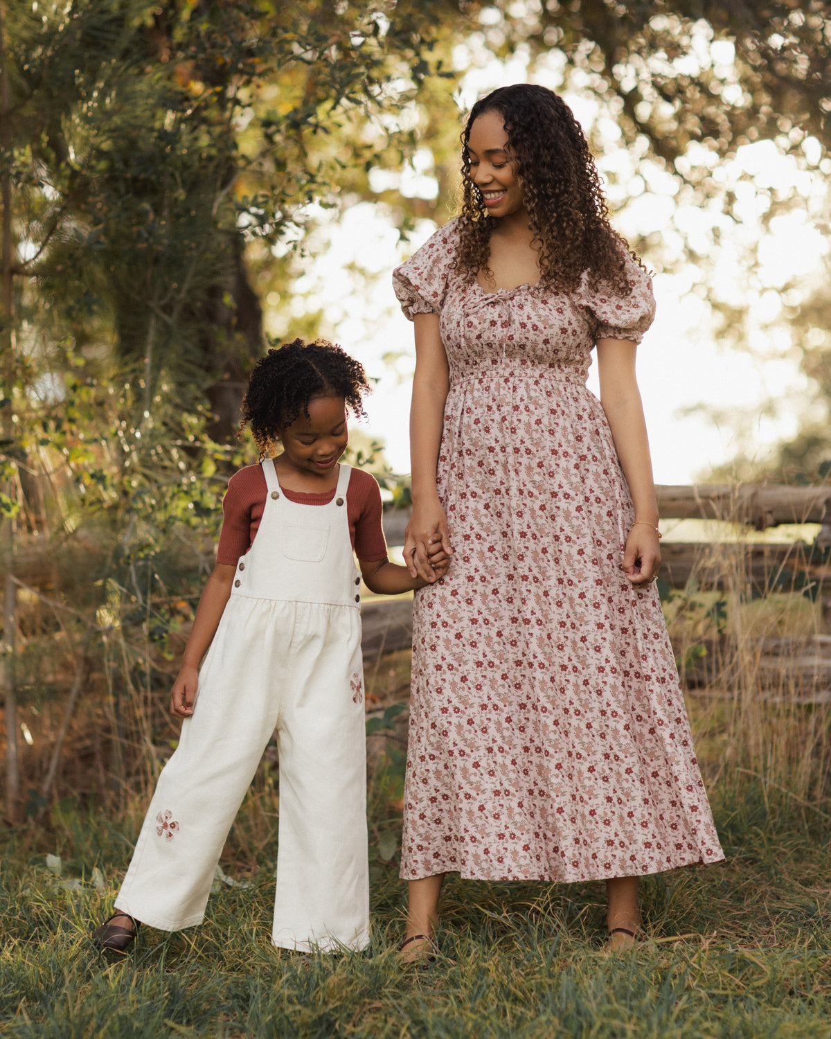 Wide Leg Overall - Daisy Patches Natural