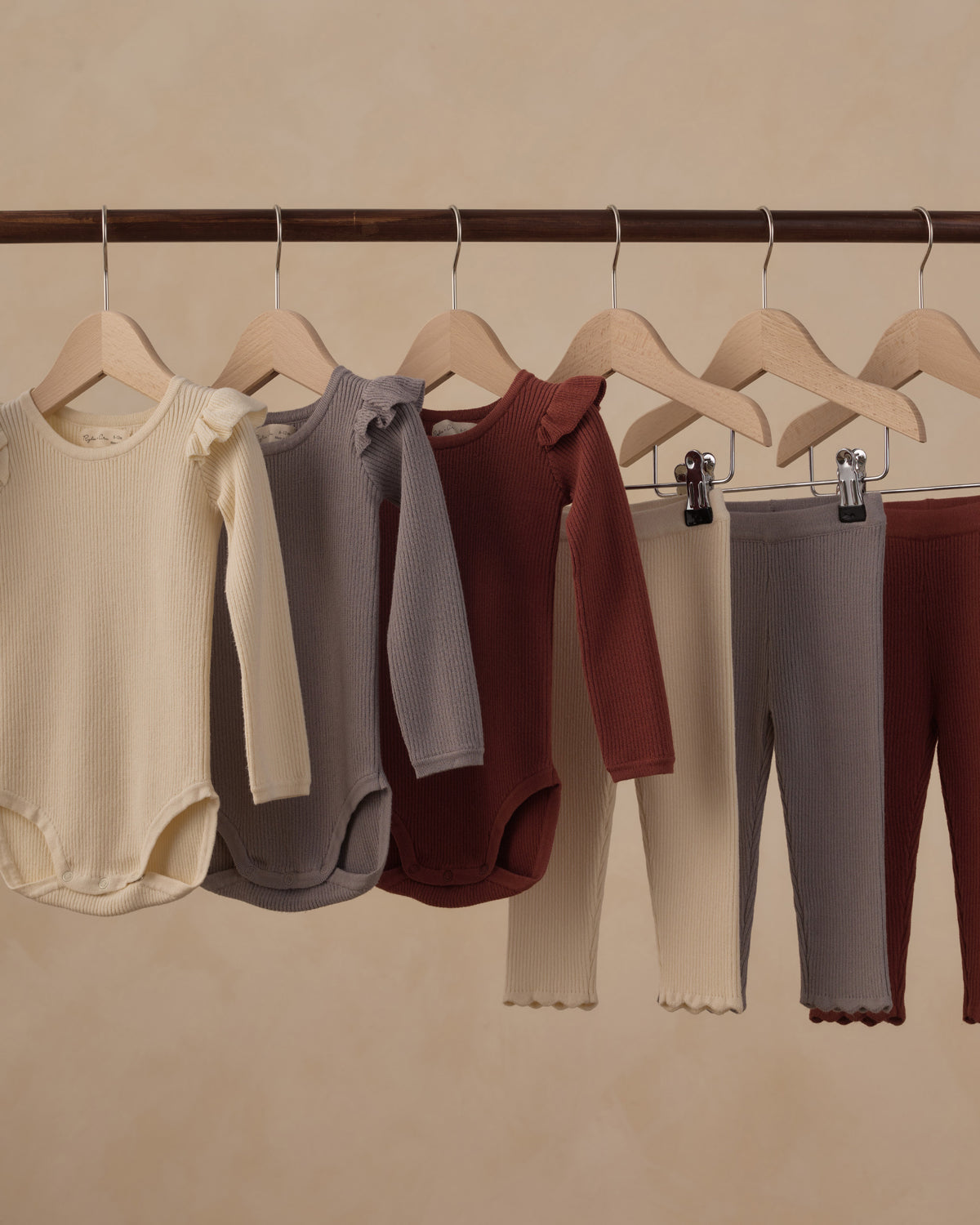 Shoulder Ruffle Bodysuit - Brick
