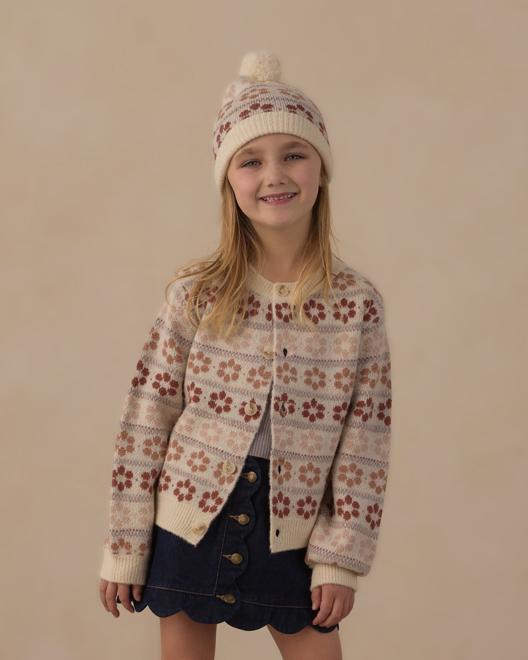 Cheyenne Cardigan - Flower Fair Isle Natural