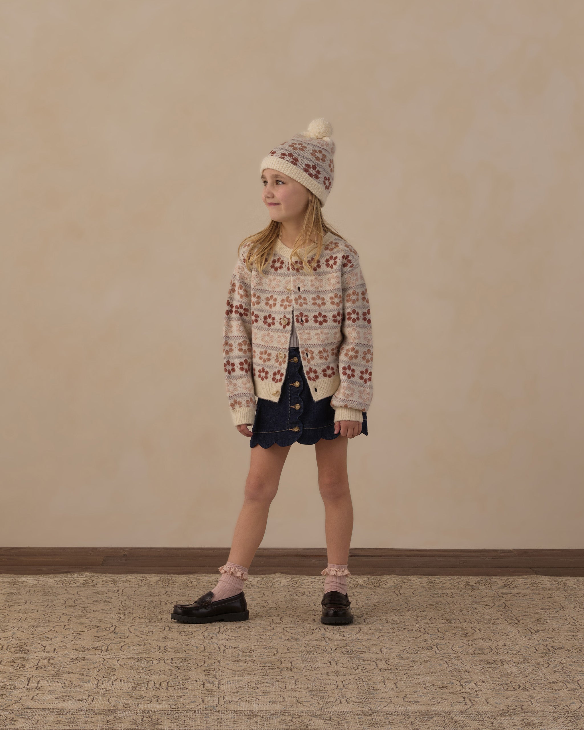 Cheyenne Cardigan - Flower Fair Isle Natural