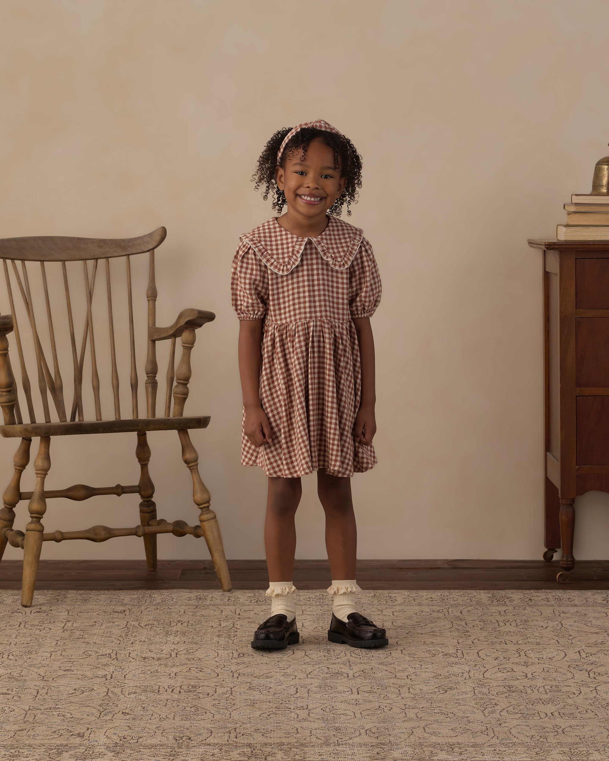Camille Dress - Brick Check