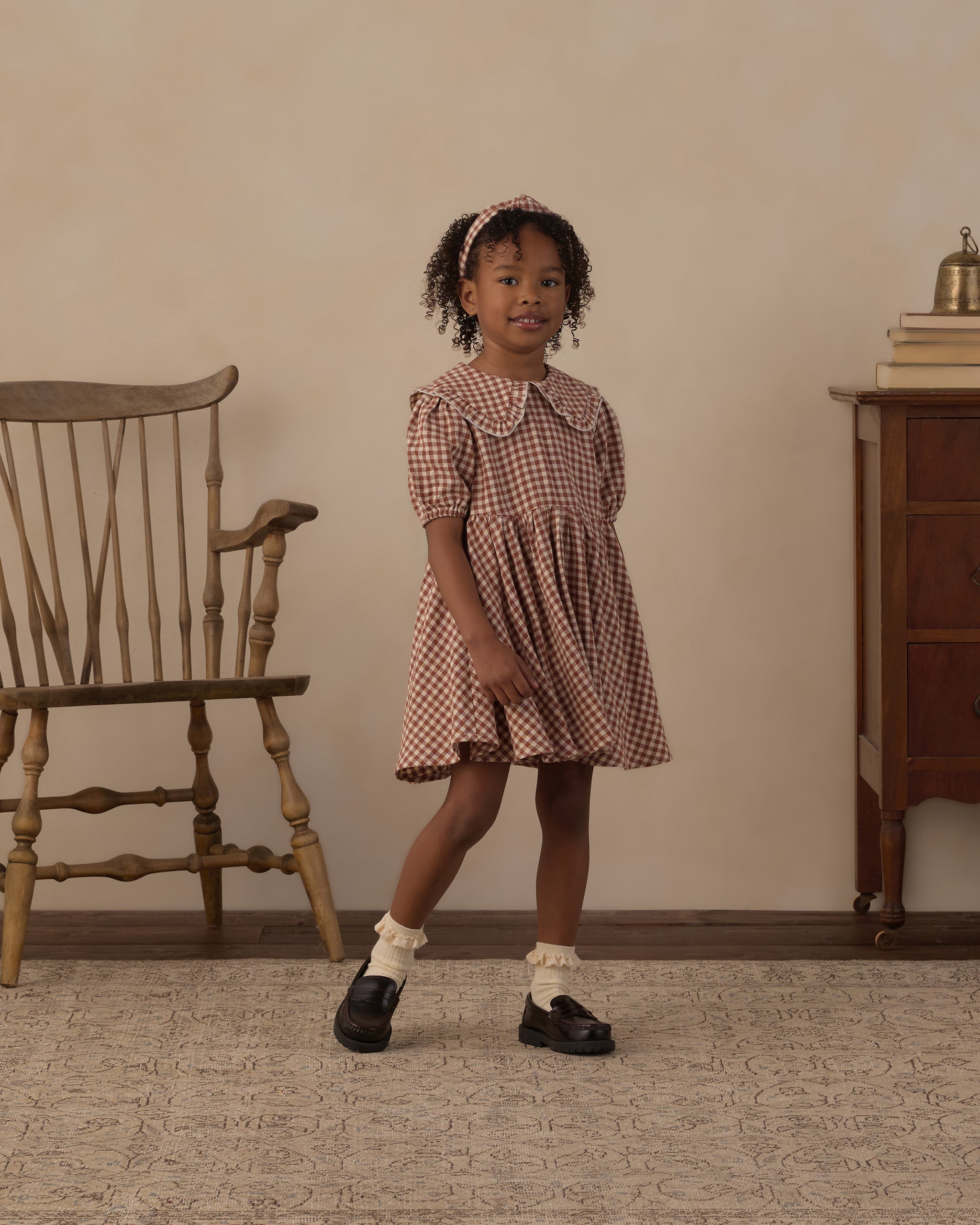 Camille Dress - Brick Check