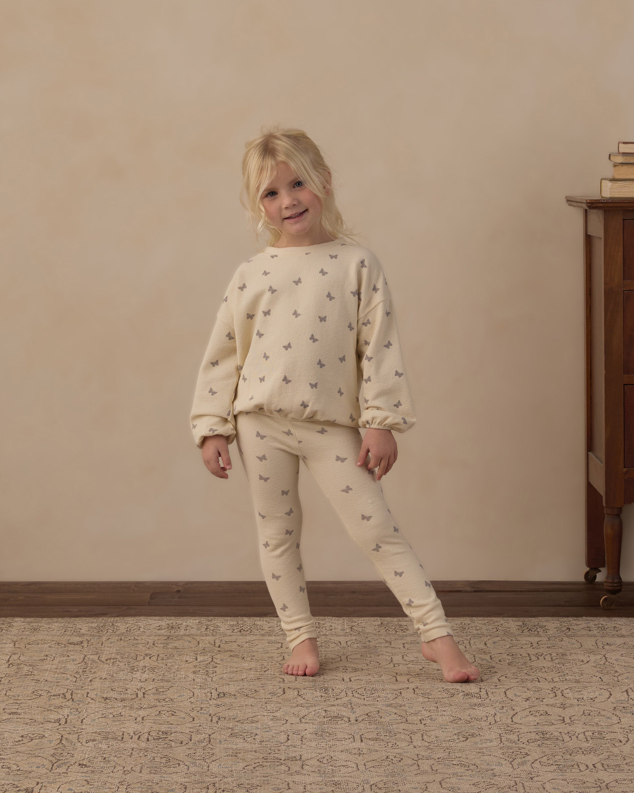 Spongey Knit Set - Butterfly Ditsy Natural